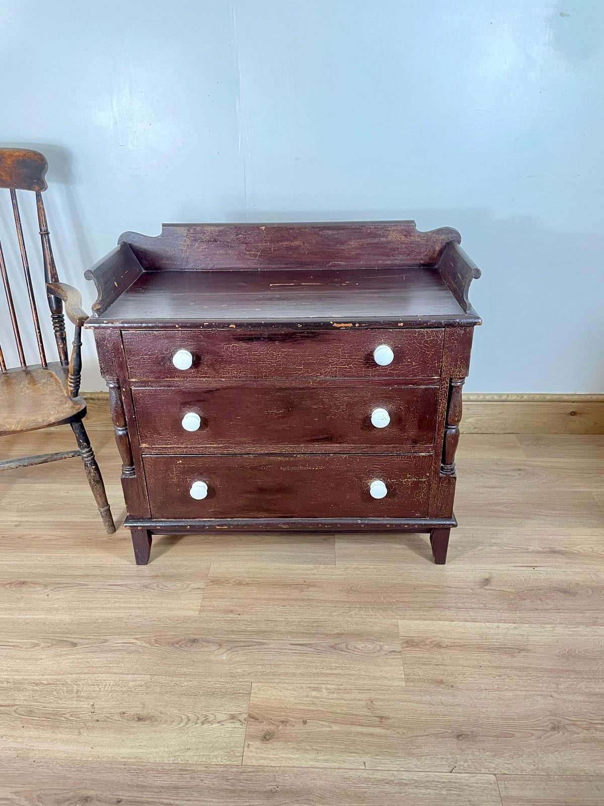 Antique Georgian Farmhouse Country Original Painted Chest of Drawers