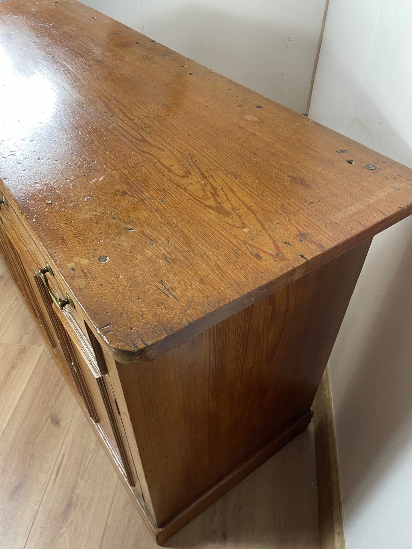 Victorian pine dresser base.