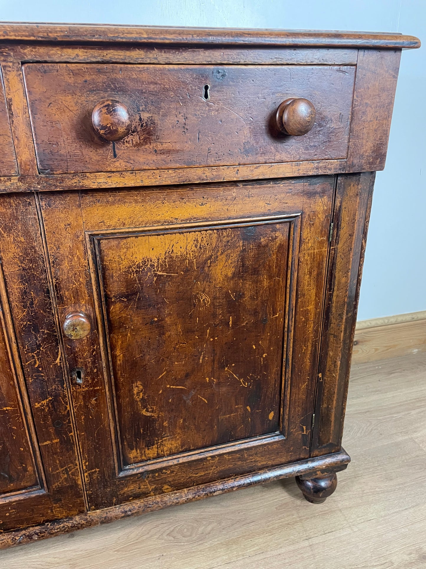 Victorian original painted pine cupboard