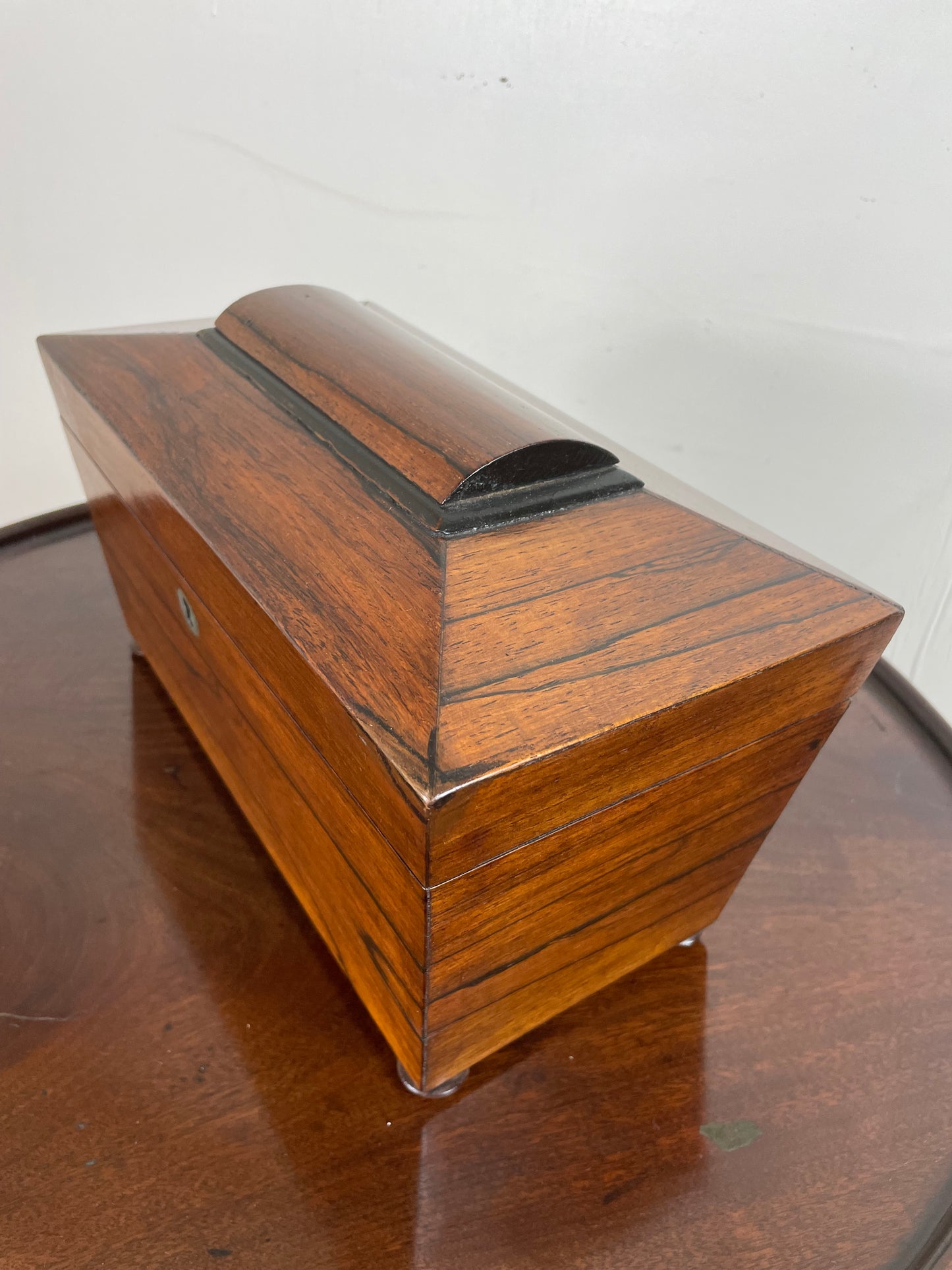 Georgian Rosewood sarcophagus tea caddy