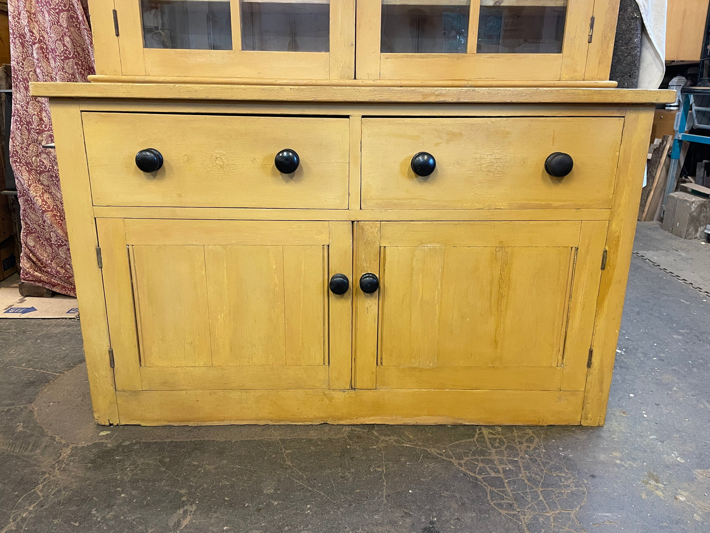 Victorian original painted glazed dresser.