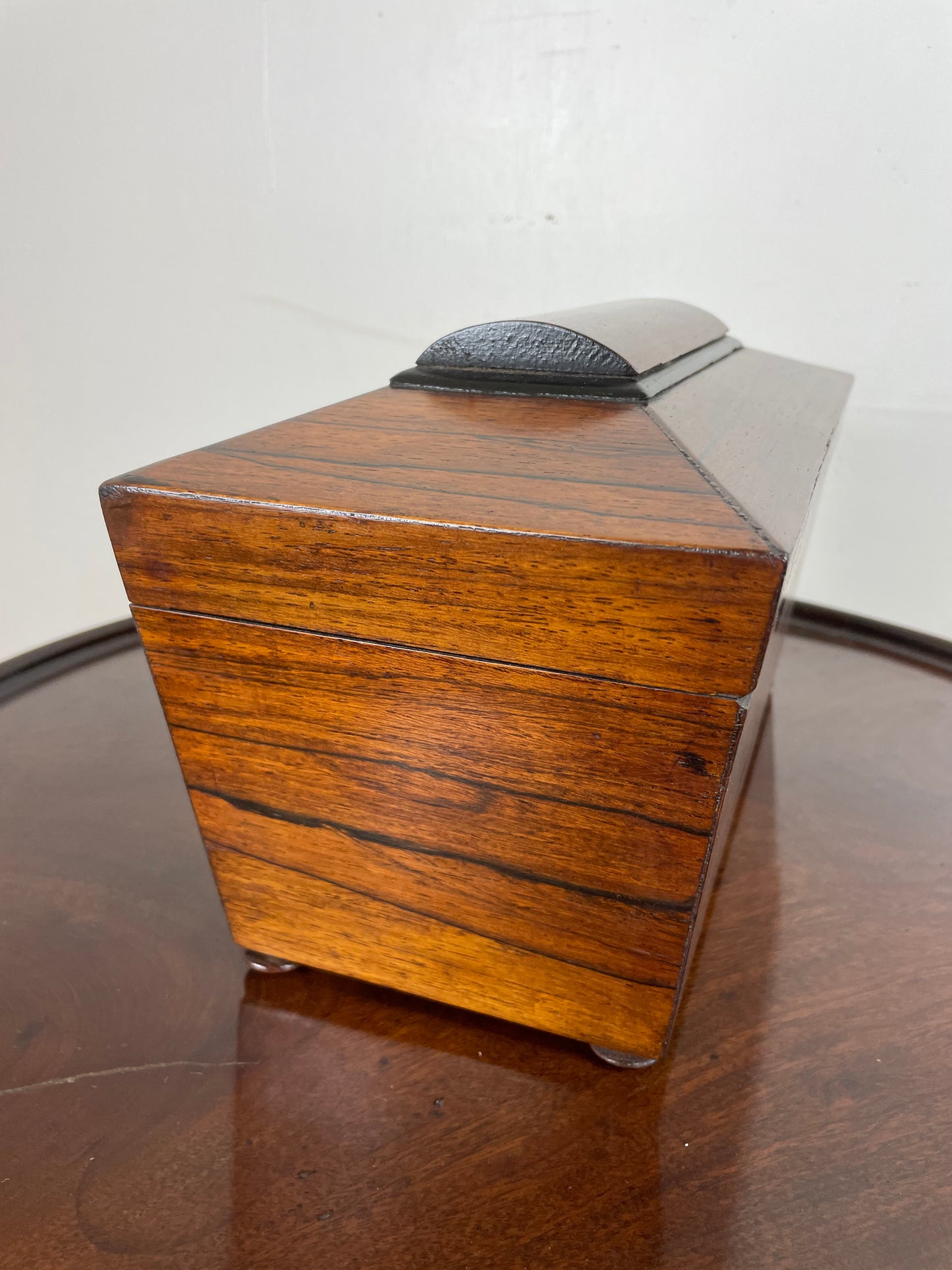 Georgian Rosewood sarcophagus tea caddy