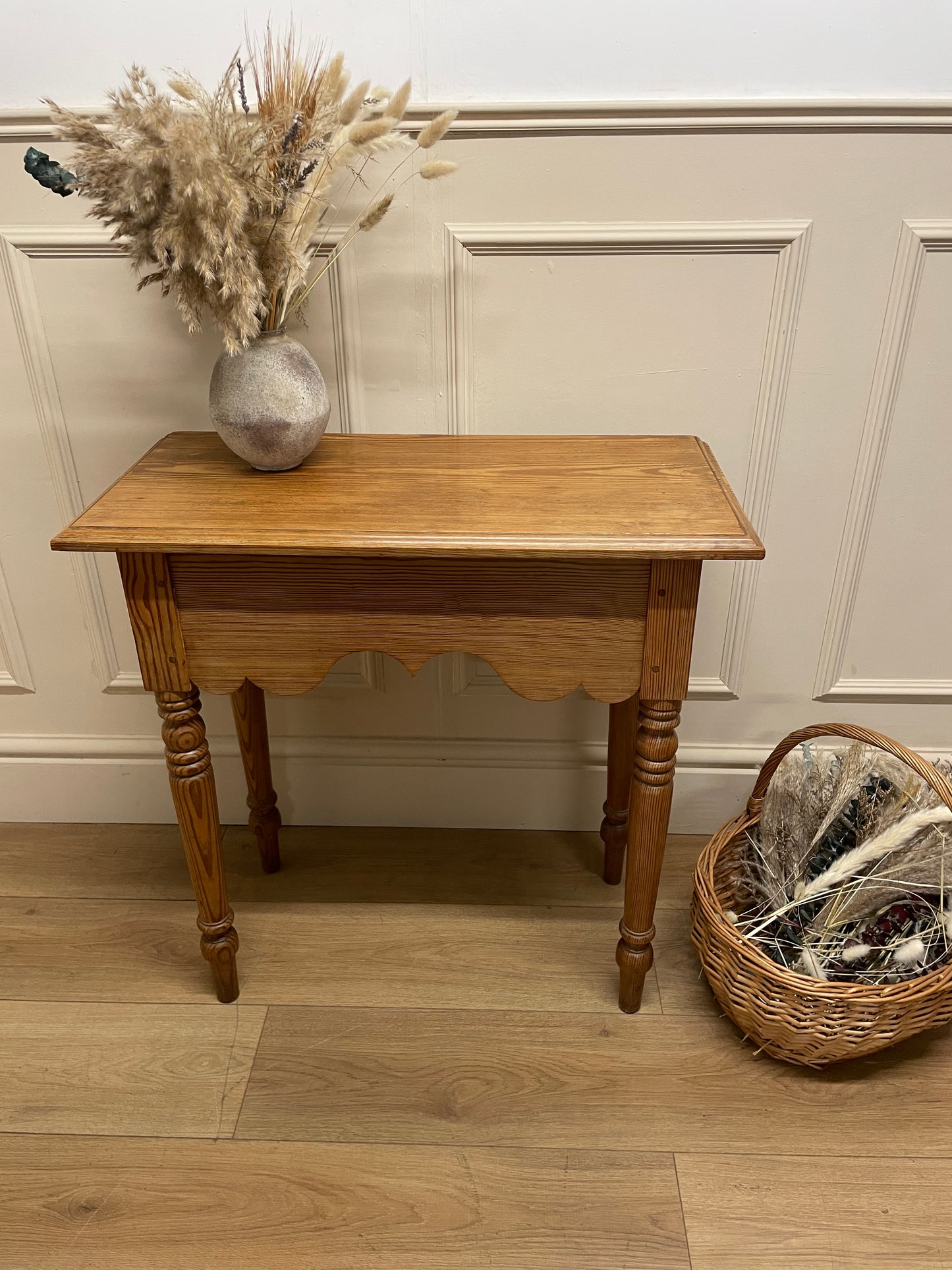Antique Victorian Pitch Pine Side Table