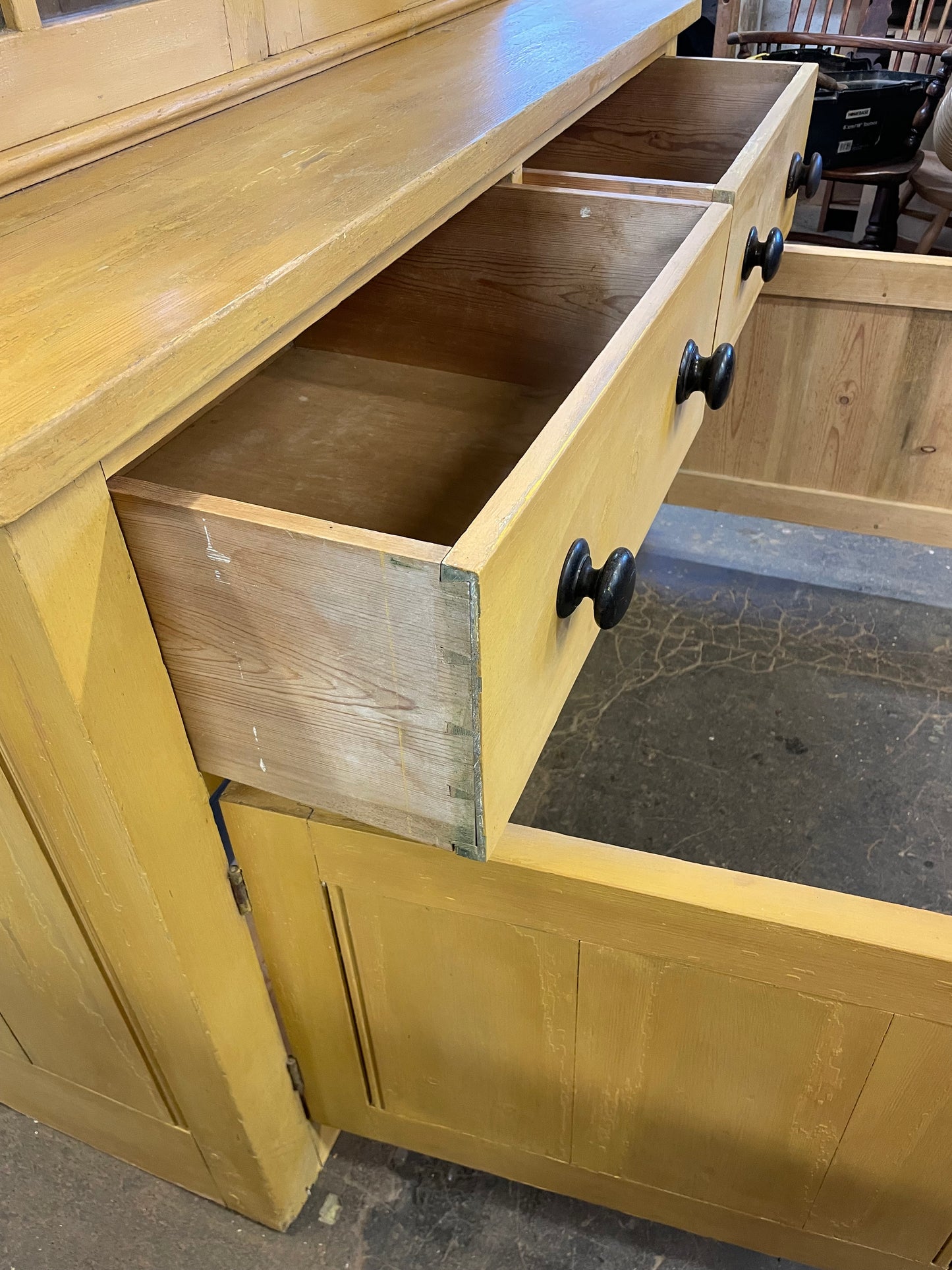 Victorian original painted glazed dresser.