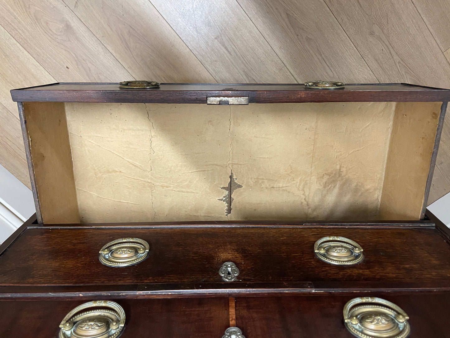 Small Georgian Oak Four Drawer Chest of Drawers