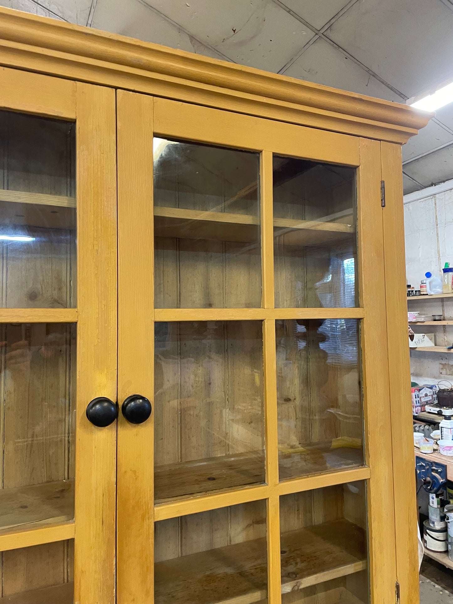 Victorian original painted glazed dresser.