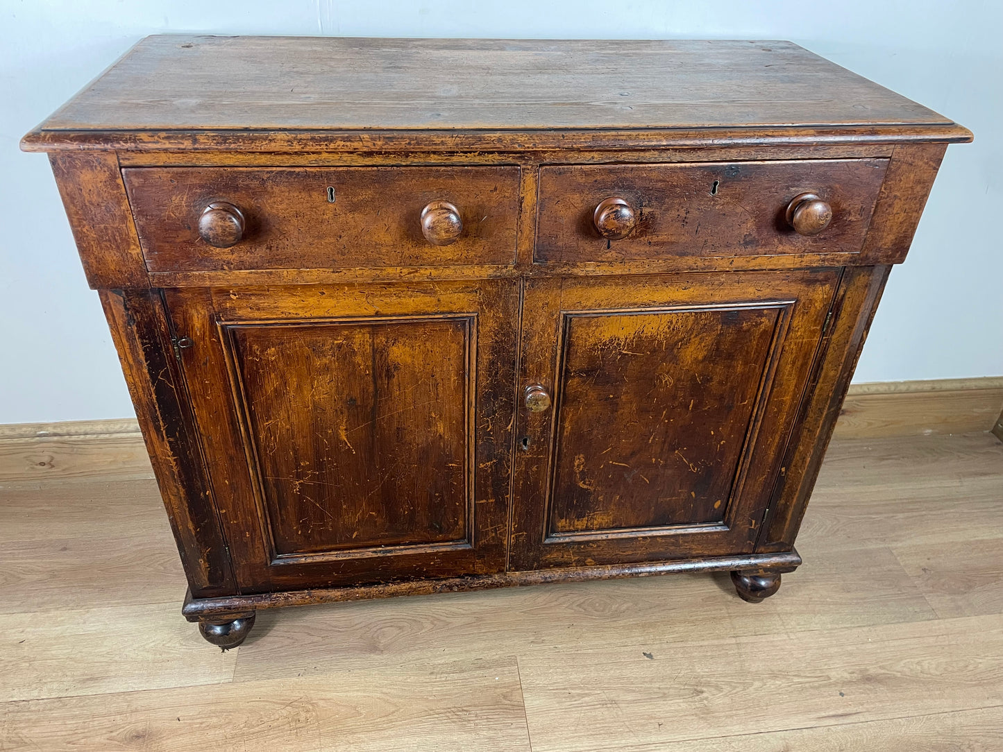 Victorian original painted pine cupboard