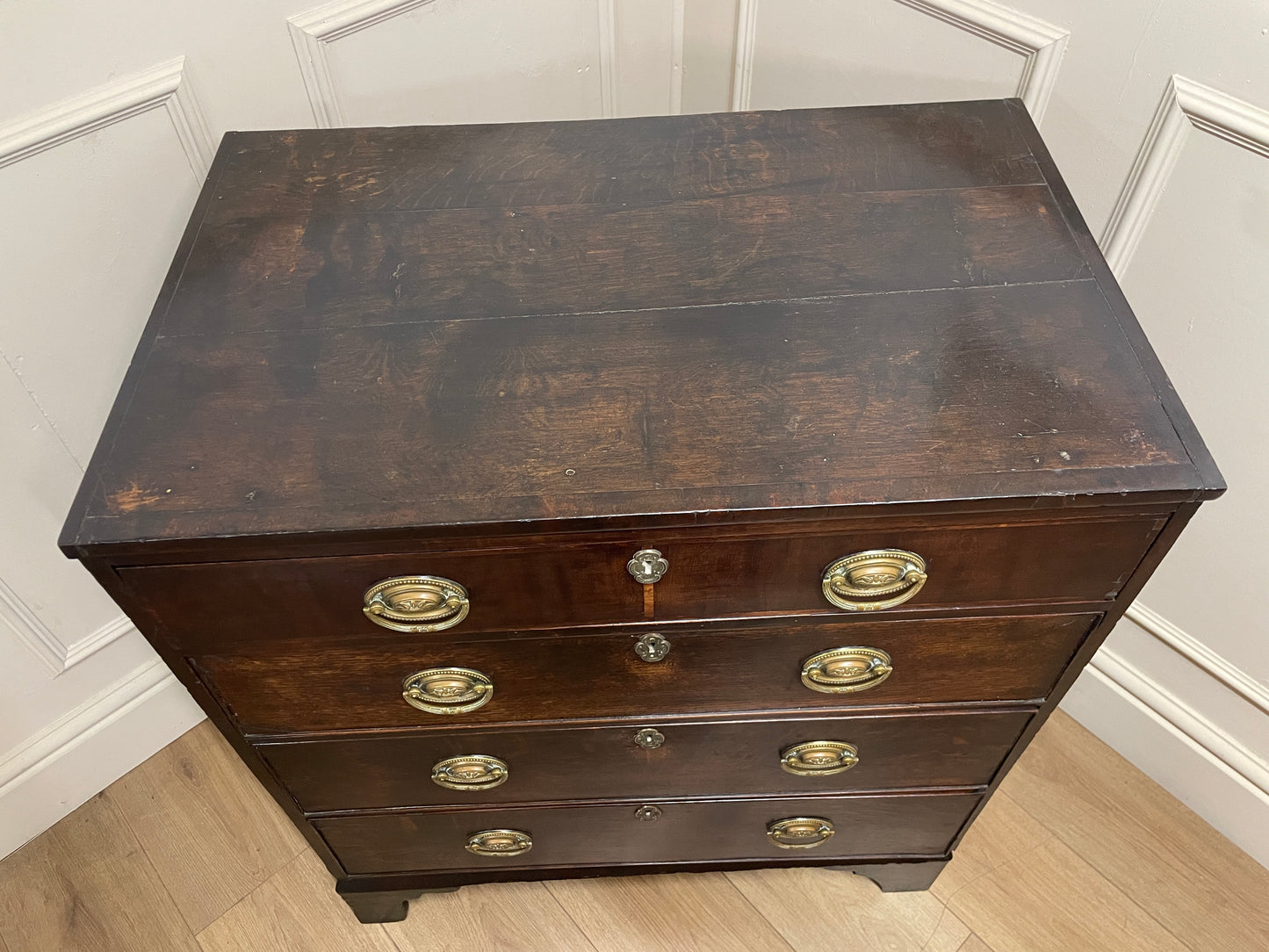 Small Georgian Oak Four Drawer Chest of Drawers