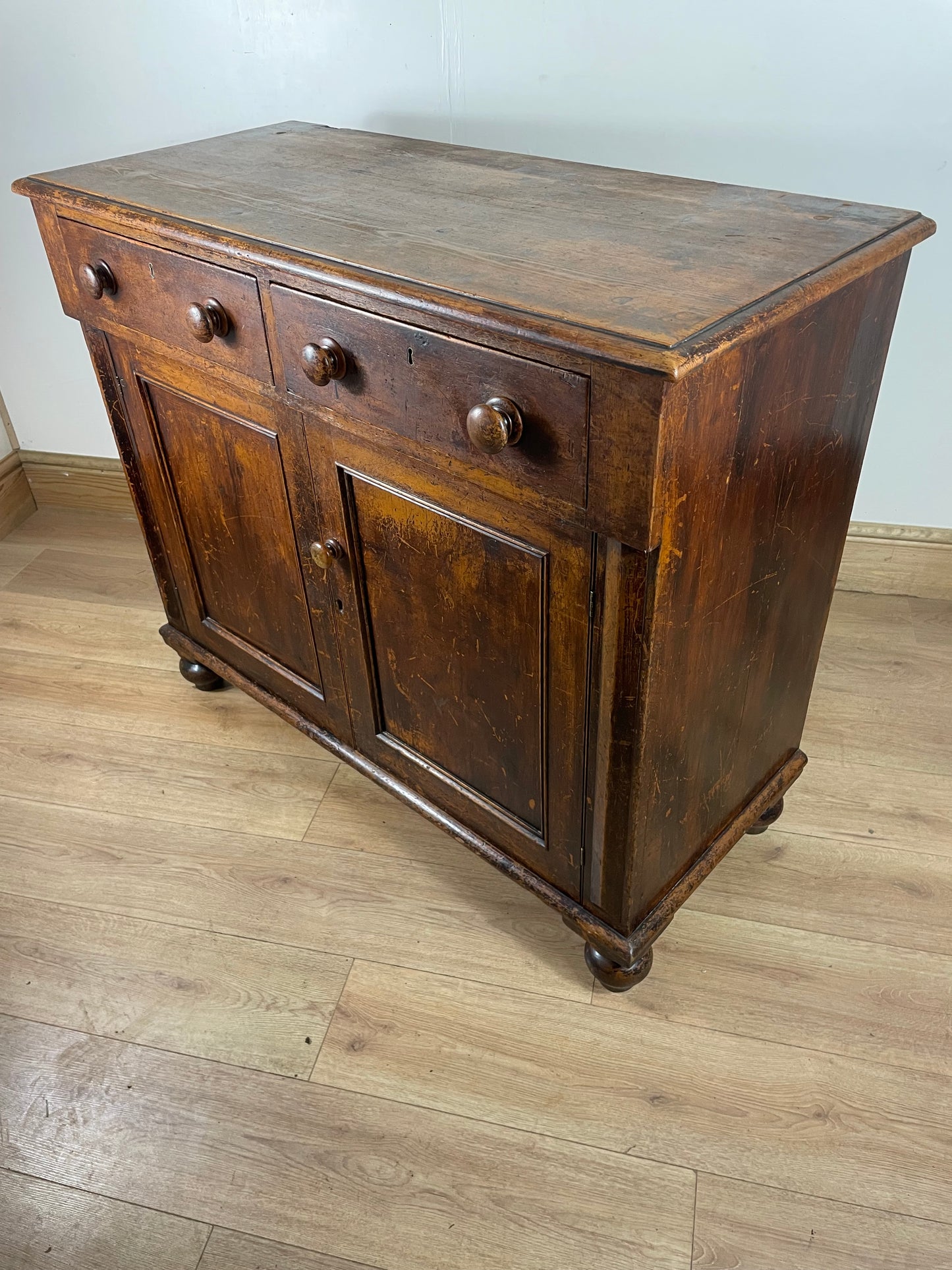 Victorian original painted pine cupboard