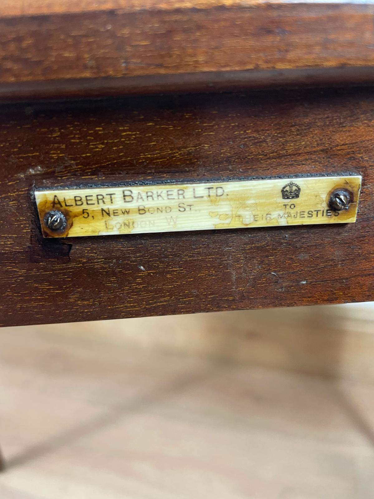 close of of Edwardian Folding Butler’s Table plaque