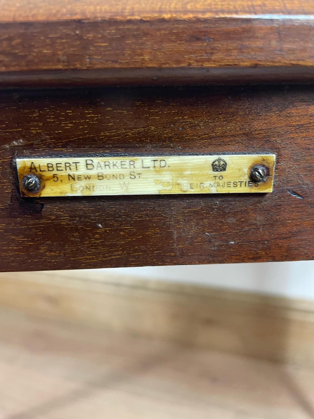 close up of the plaque albert barker ltd  furniture