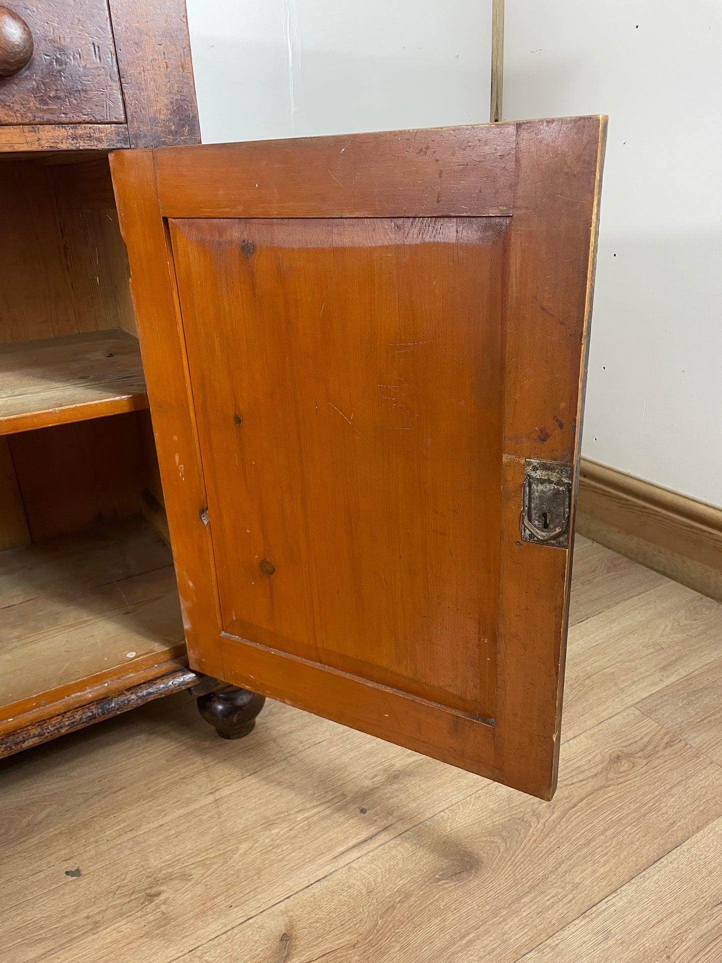 Victorian original painted pine cupboard