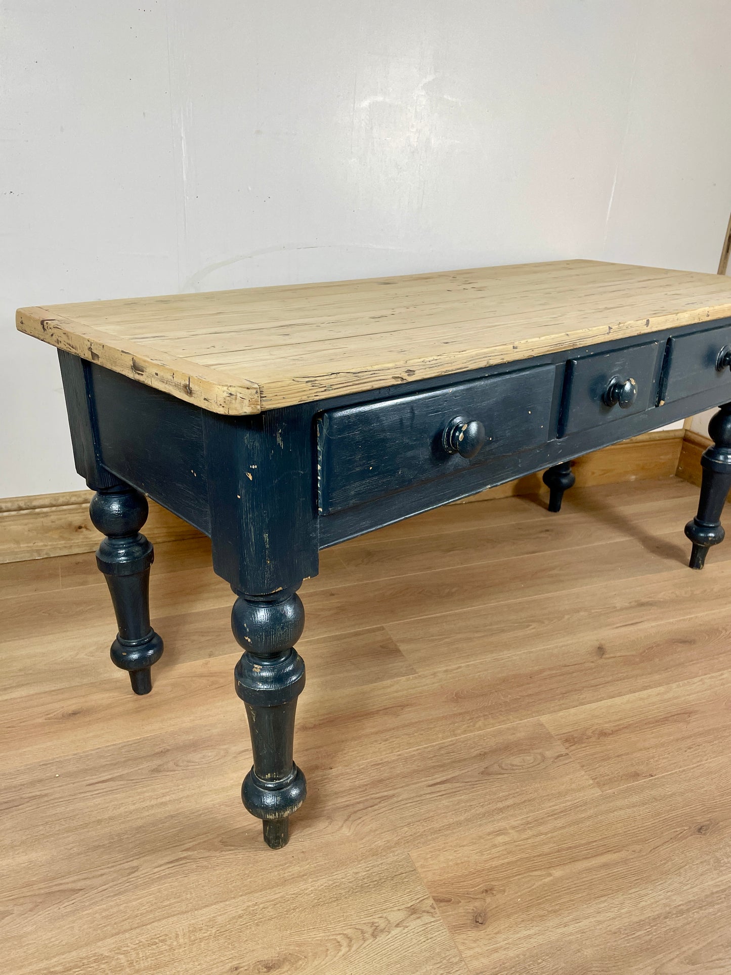 Antique Kitchen Pine Farmhouse Serving/Side/Console Table Victorian