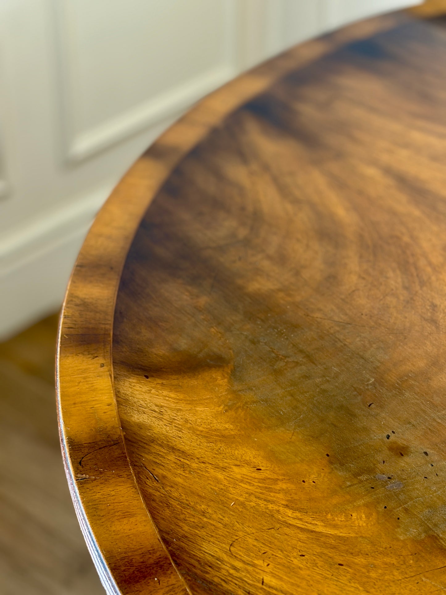 Mid Century Walnut Georgian Style Breakfast Table on Brass Casters