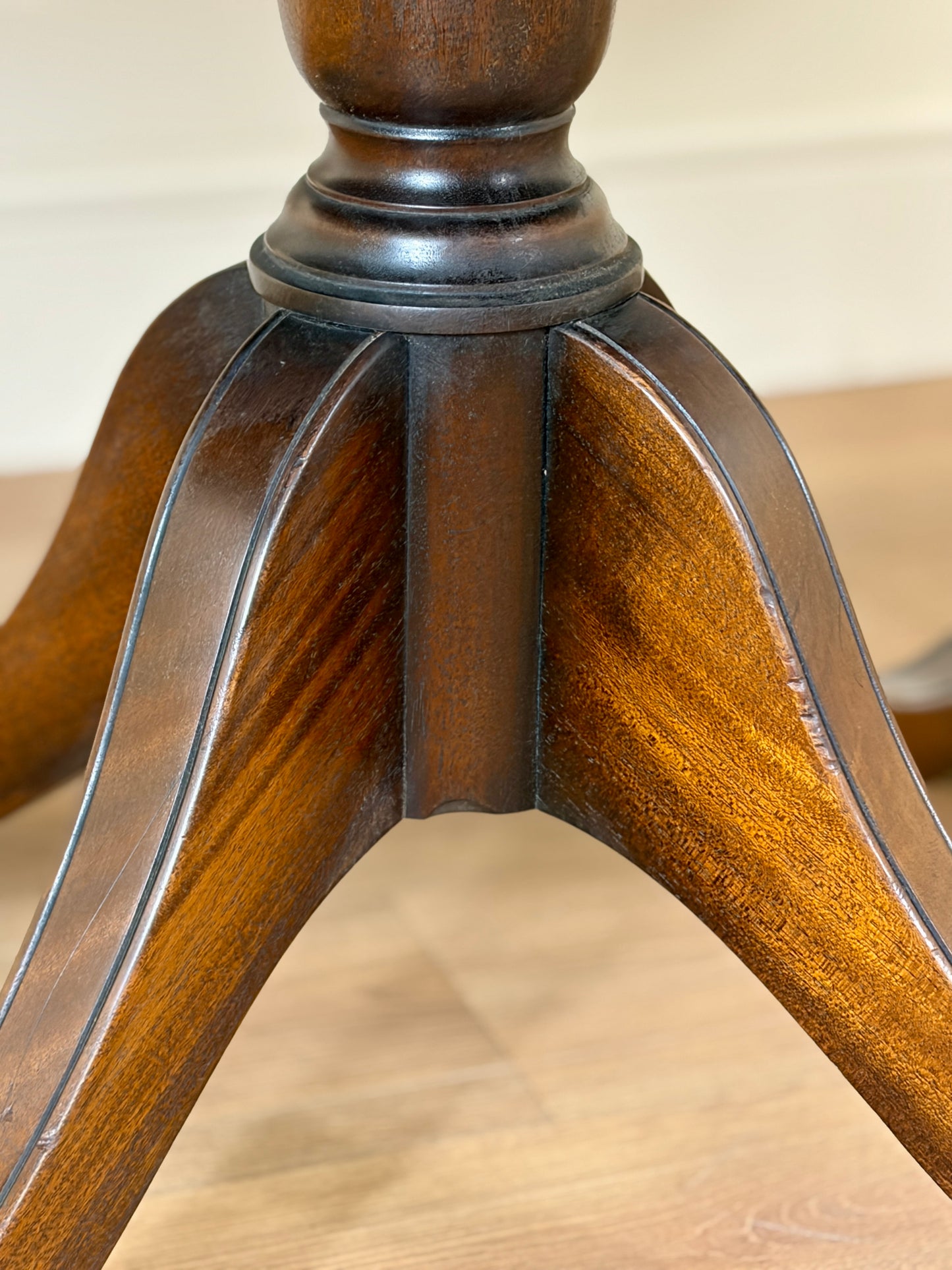 Mid Century Walnut Georgian Style Breakfast Table on Brass Casters