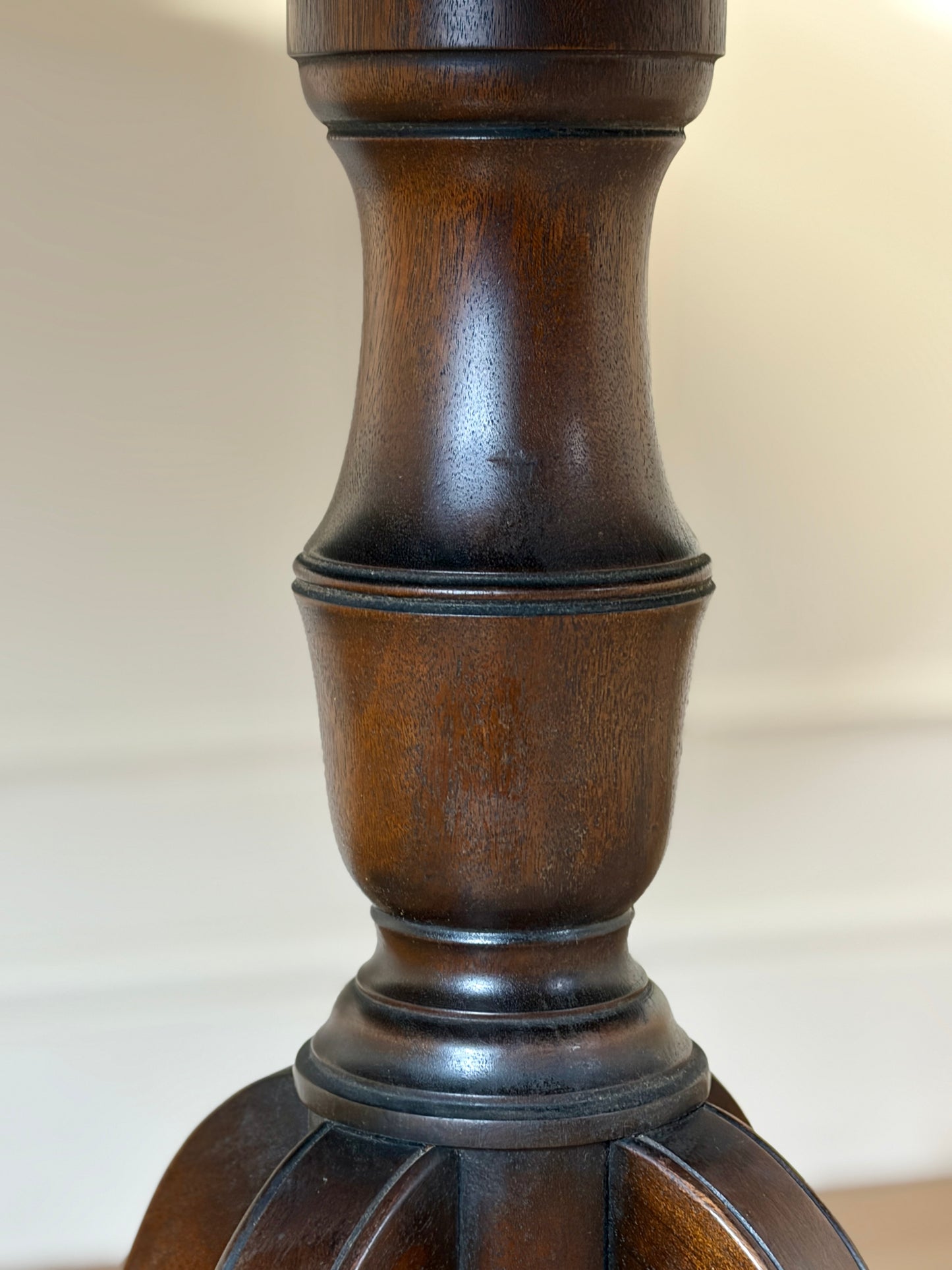 Mid Century Walnut Georgian Style Breakfast Table on Brass Casters