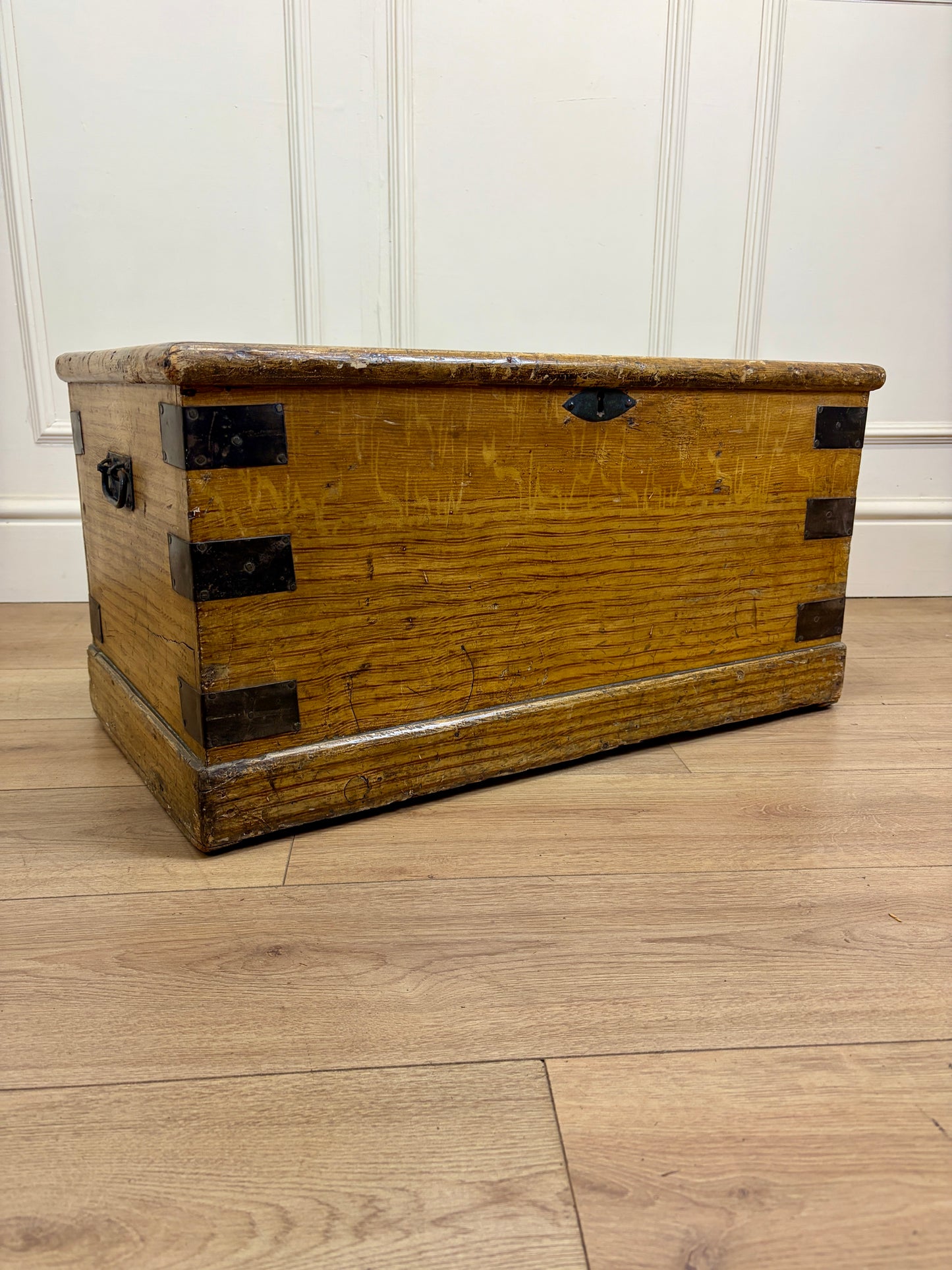 Antique Pine Storage Box Coffee Table