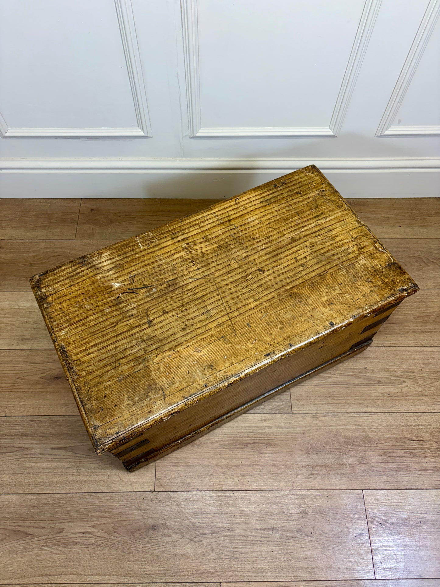 Antique Pine Storage Box Coffee Table