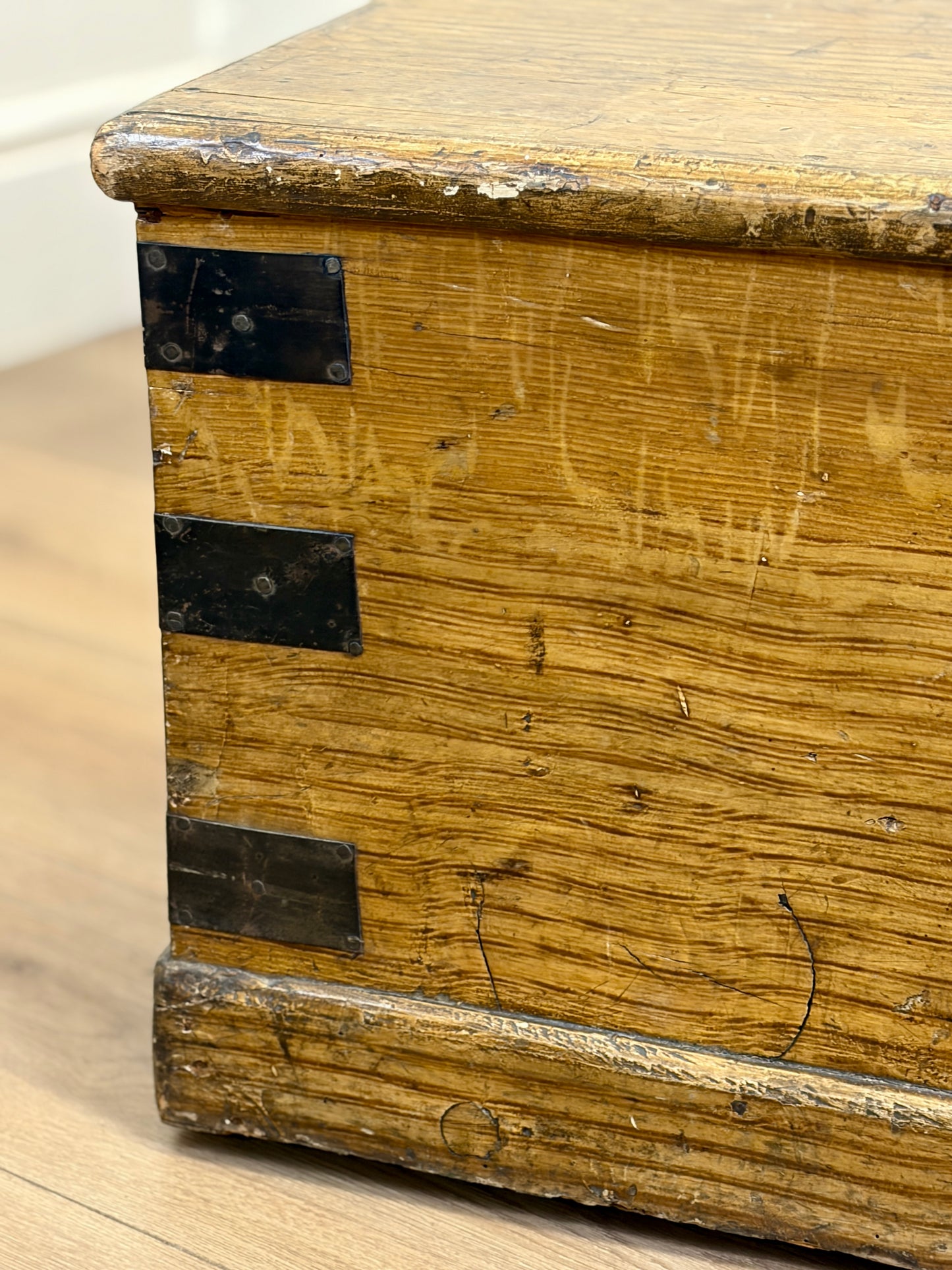 Antique Pine Storage Box Coffee Table