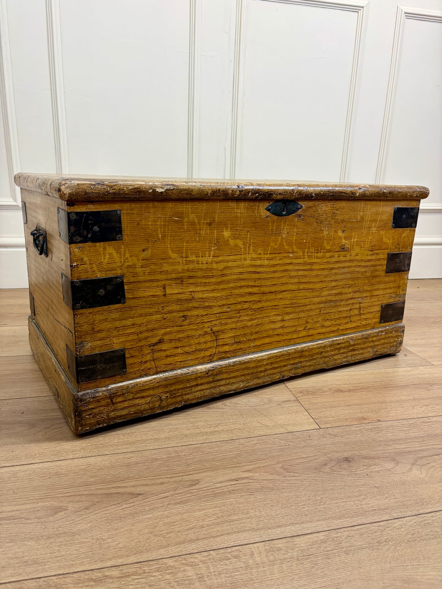 Antique Pine Storage Box Coffee Table
