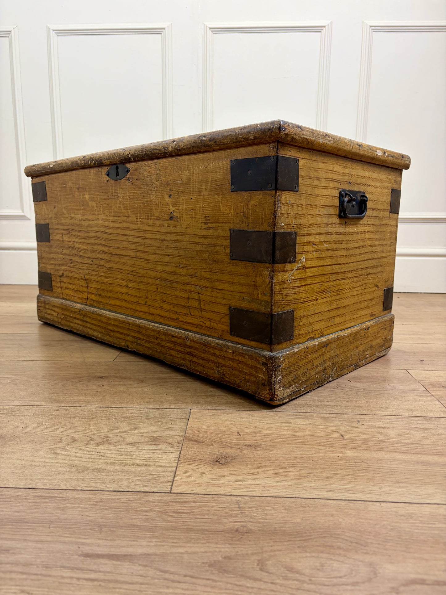 Antique Pine Storage Box Coffee Table