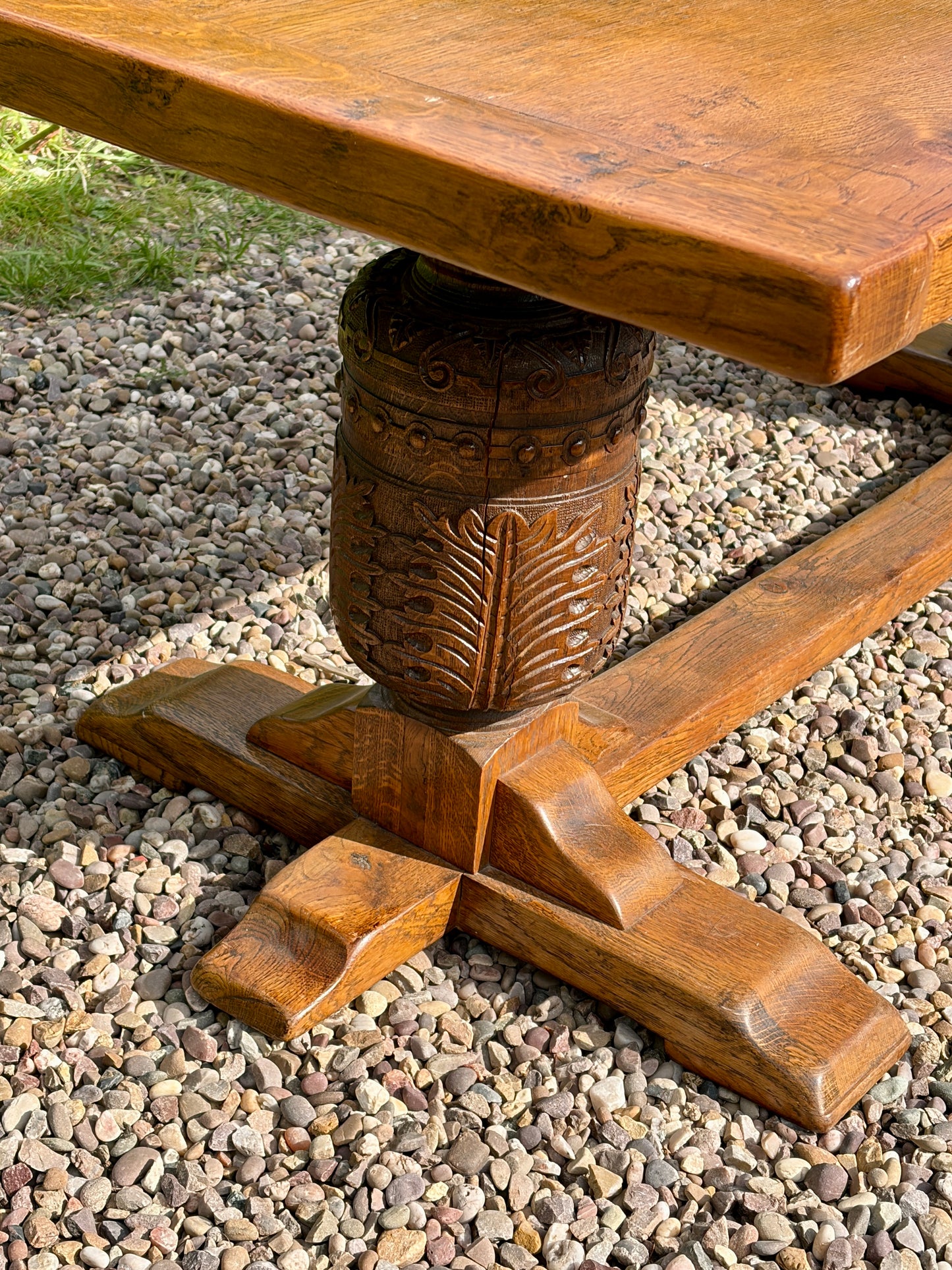 Antique Refectory Farmhouse Light Oak Dining Table