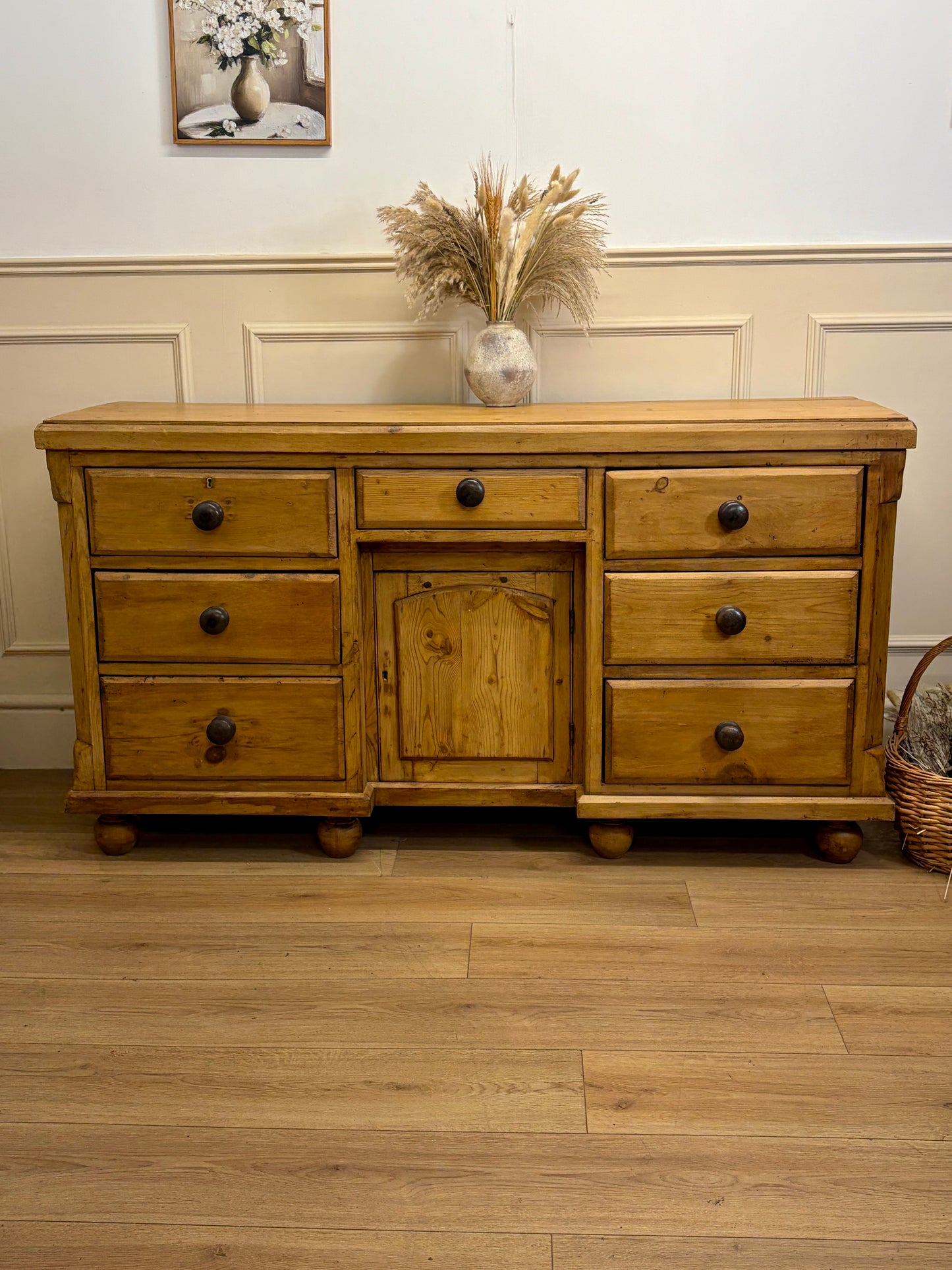 Antique Farmhouse Pine Sideboard