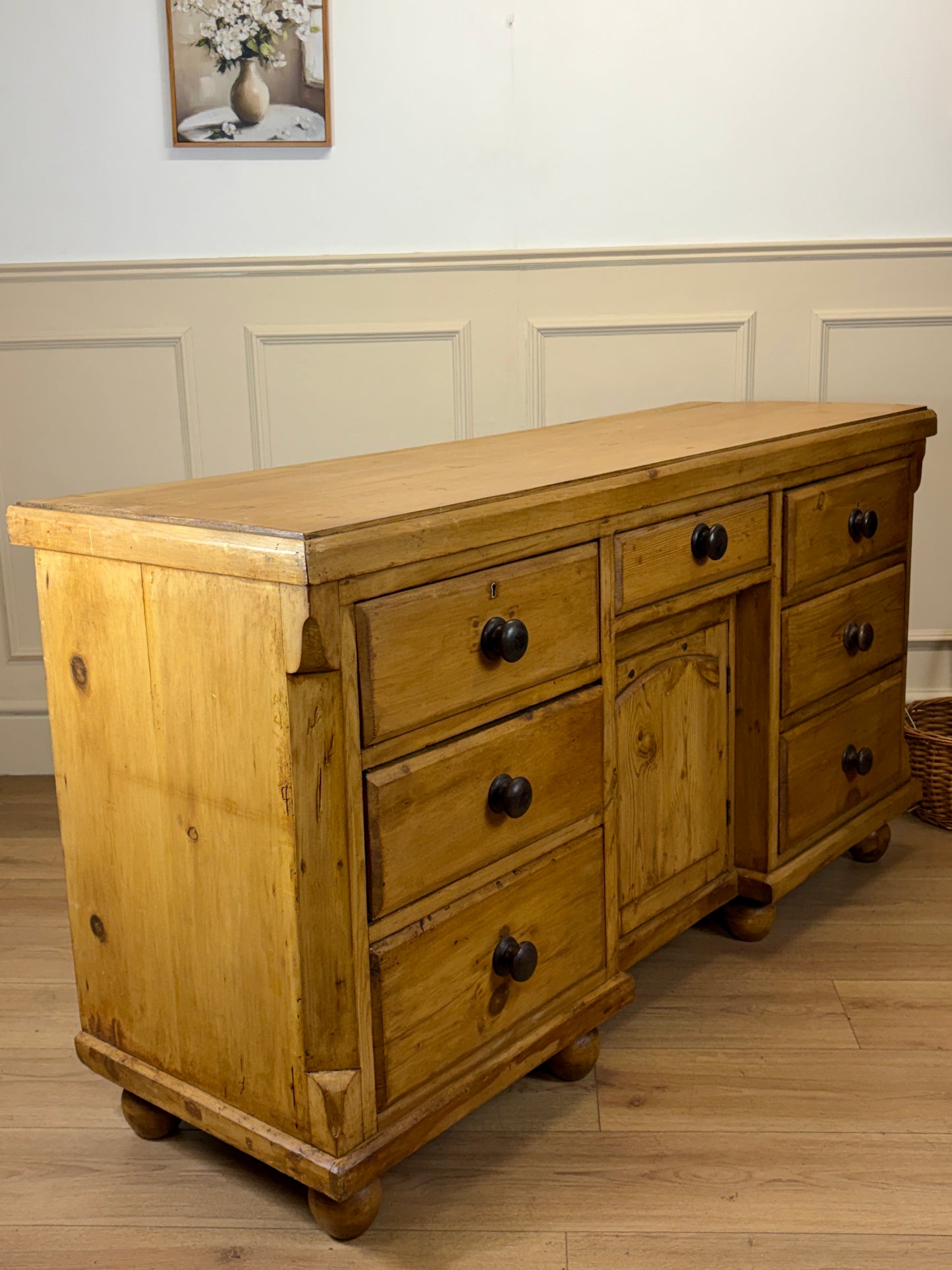 Antique Farmhouse Pine Sideboard