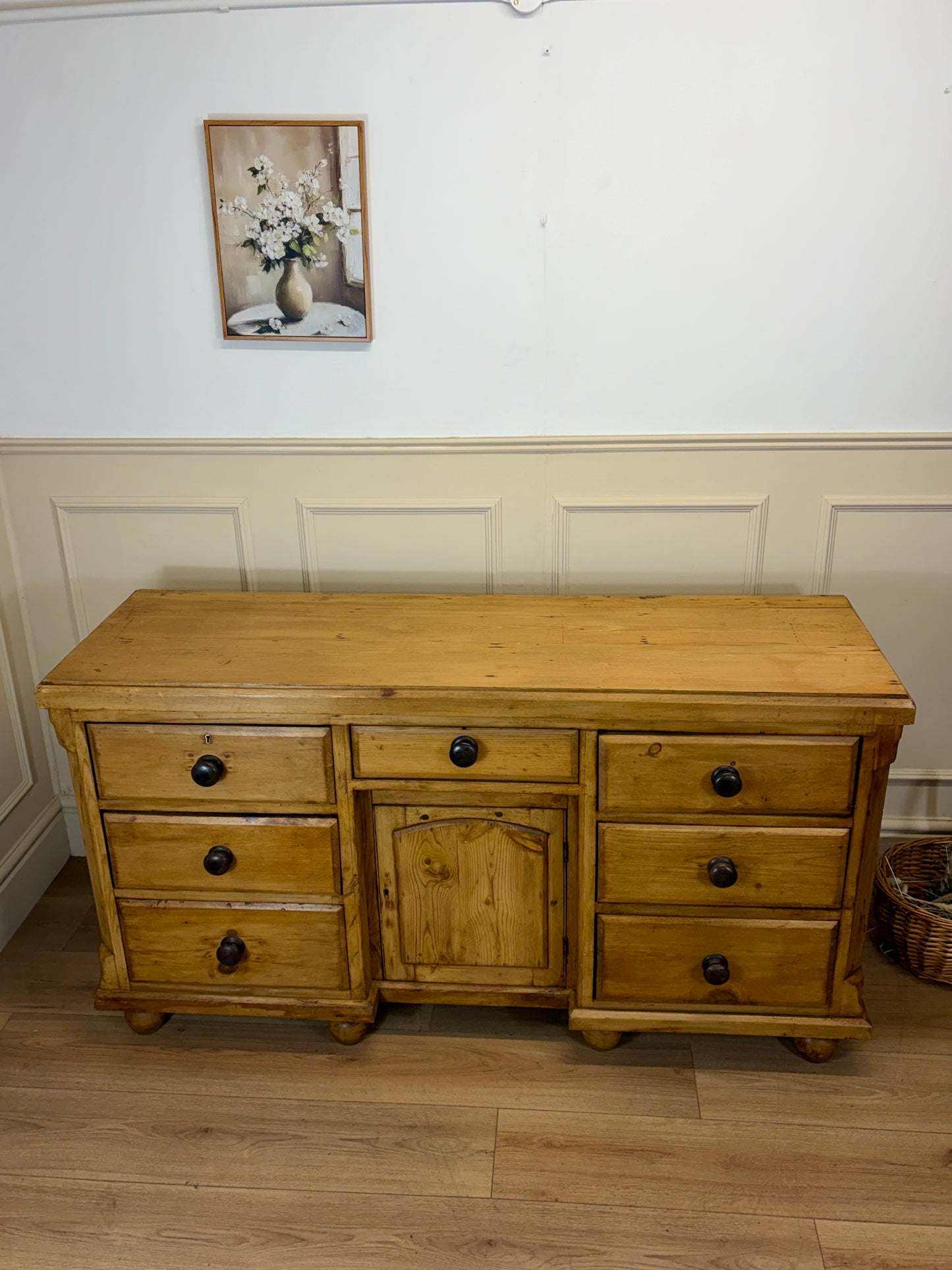 Antique Farmhouse Pine Sideboard