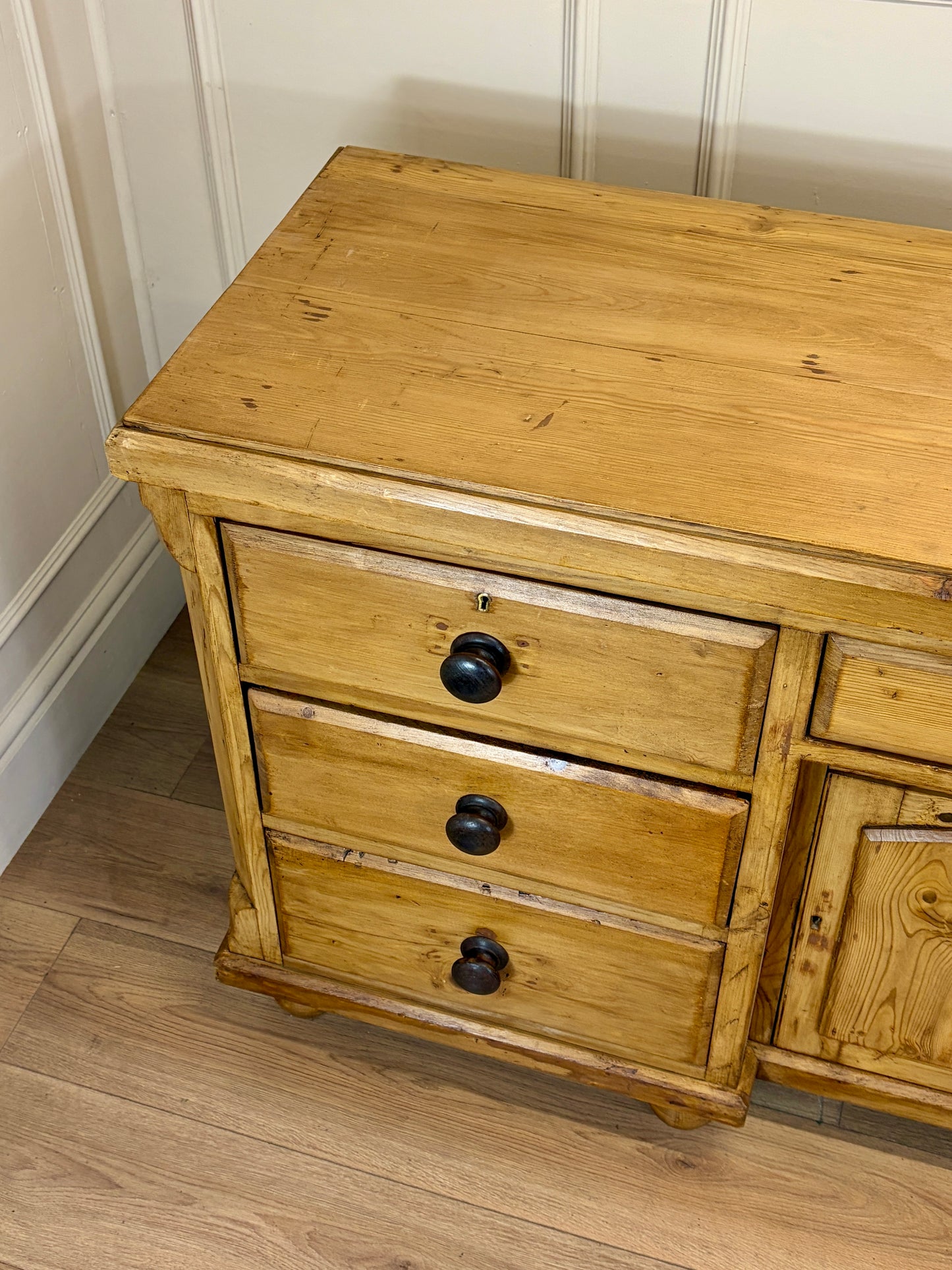 Antique Farmhouse Pine Sideboard