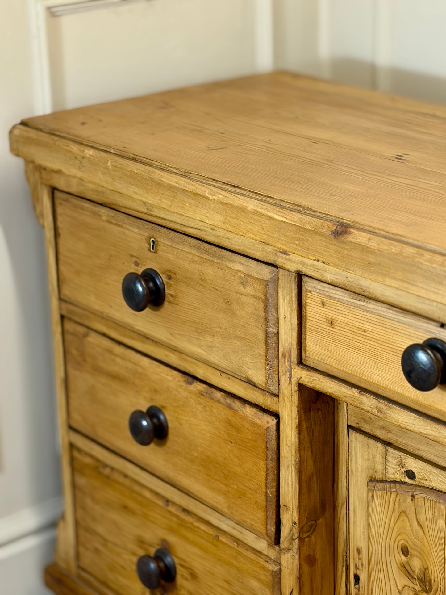 Antique Farmhouse Pine Sideboard