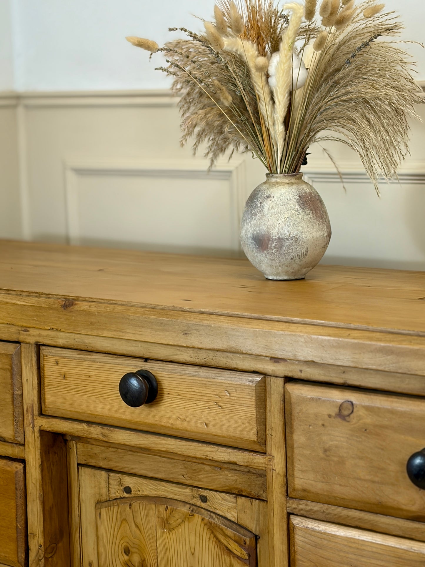 Antique Farmhouse Pine Sideboard