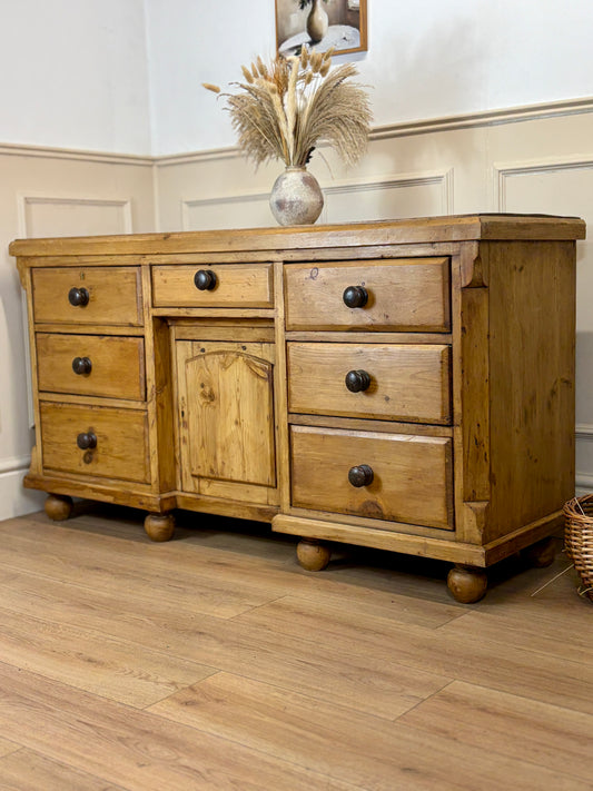 Antique Farmhouse Pine Sideboard