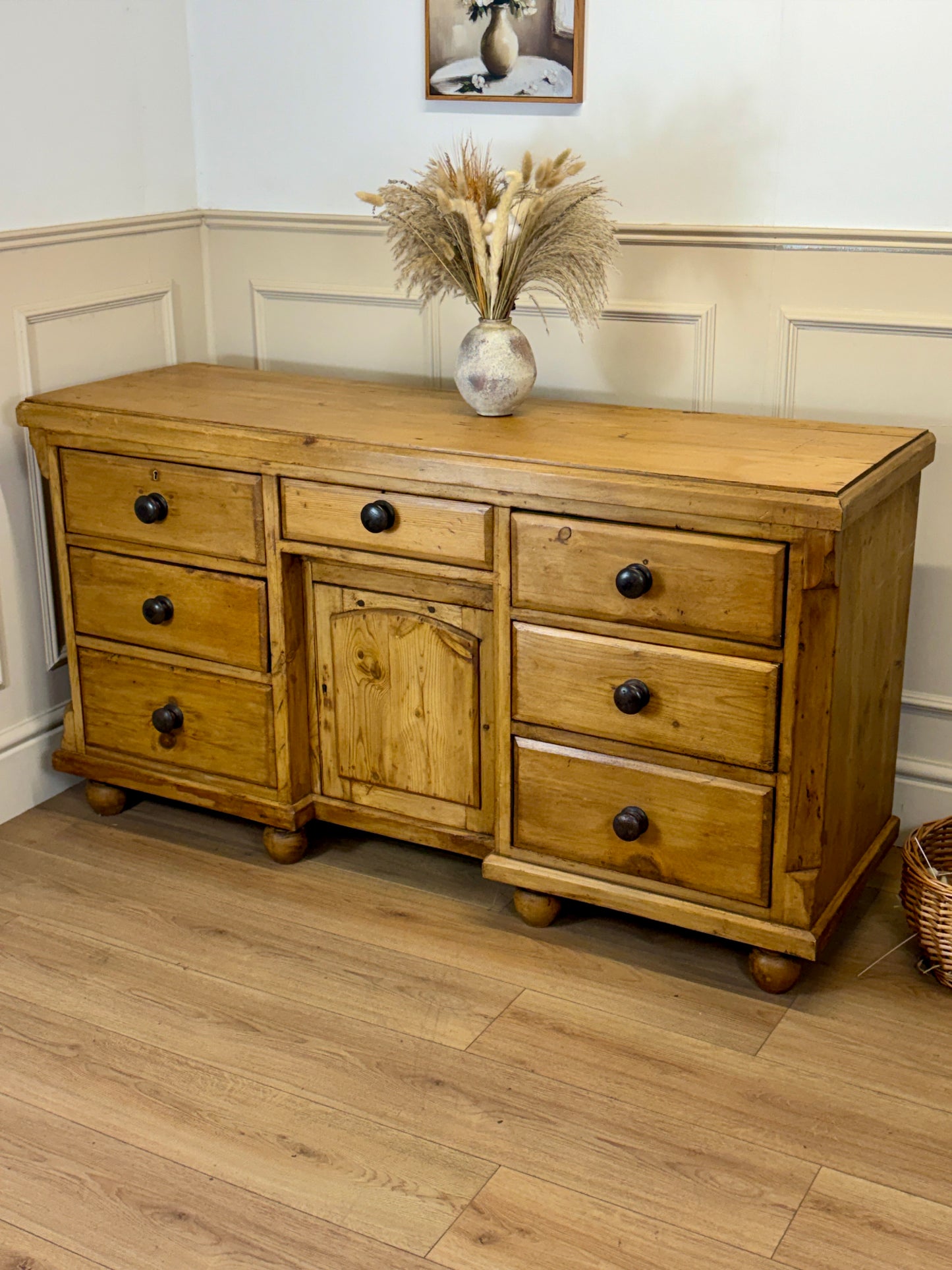 Antique Farmhouse Pine Sideboard
