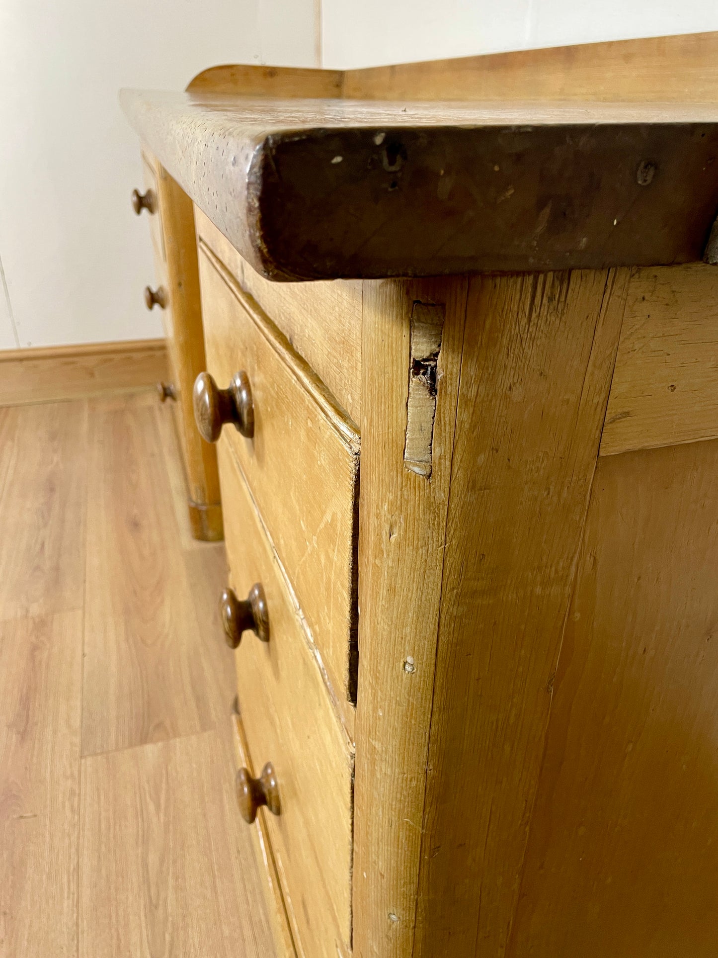 Antique Georgian Pine & Sycamore Sideboard