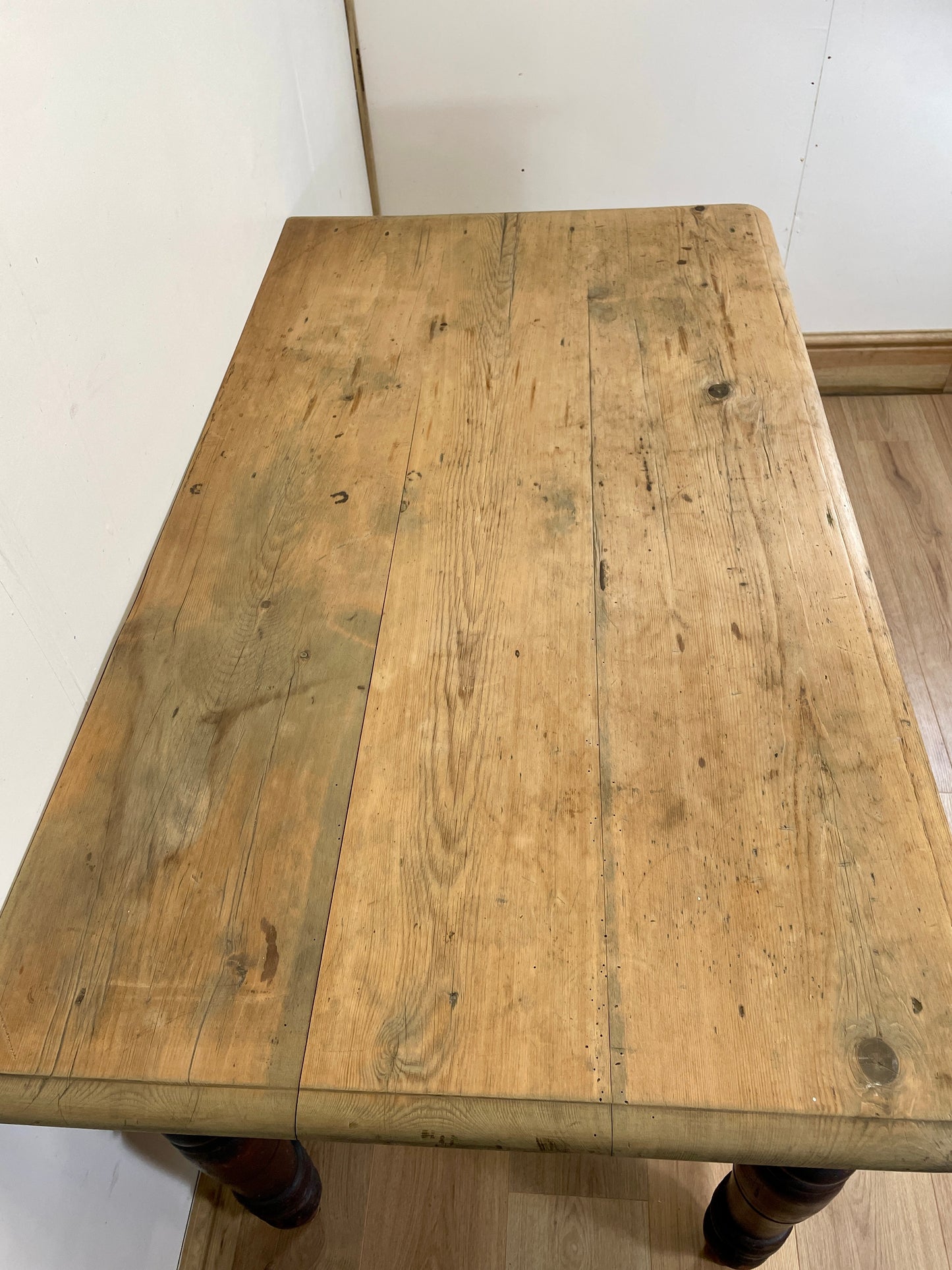 Victorian Pine Kitchen Table | Rustic Antique Farmhouse Prep Table