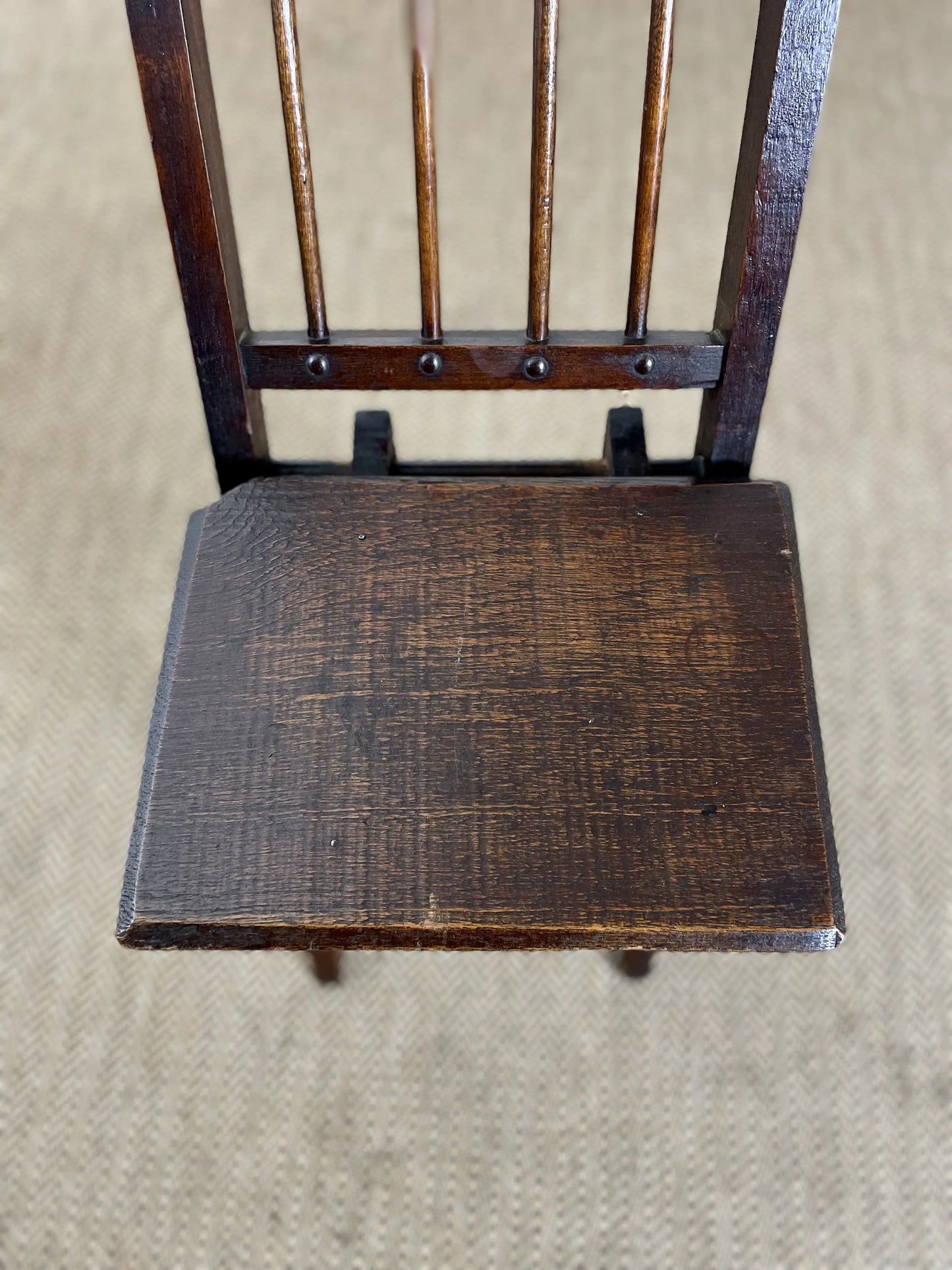 19C Antique Oak Folding Childs Chair