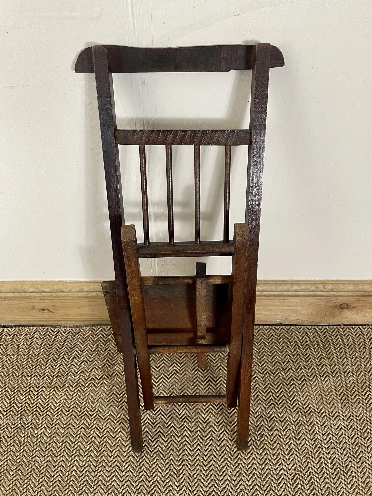 19C Antique Oak Folding Childs Chair