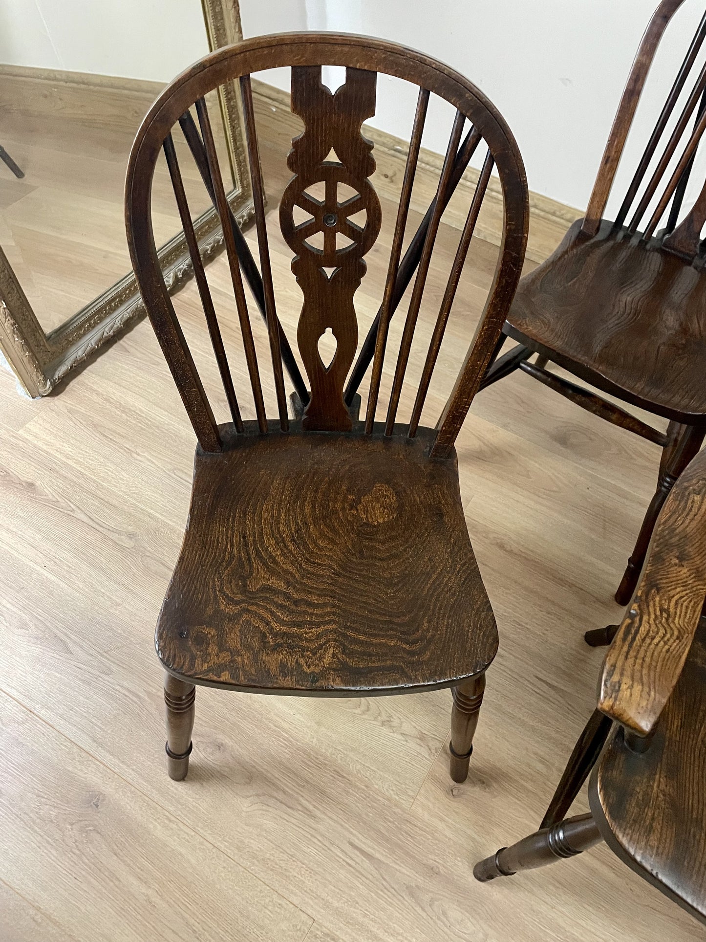 Elegant 19th Century Harlequin Set of Kitchen Chairs - Perfectly Restored