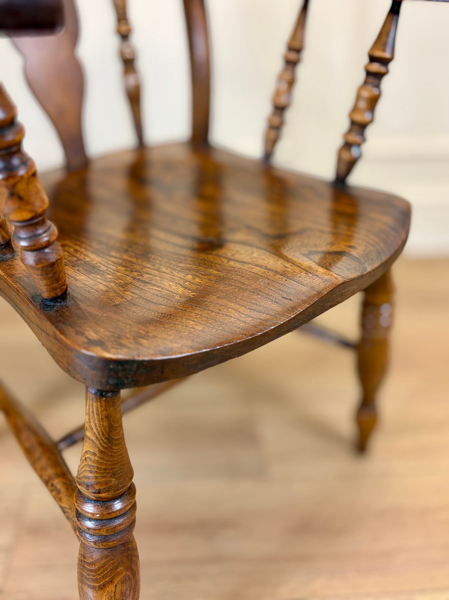 Antique farmhouse kitchen chair in fruitwood with rustic country style