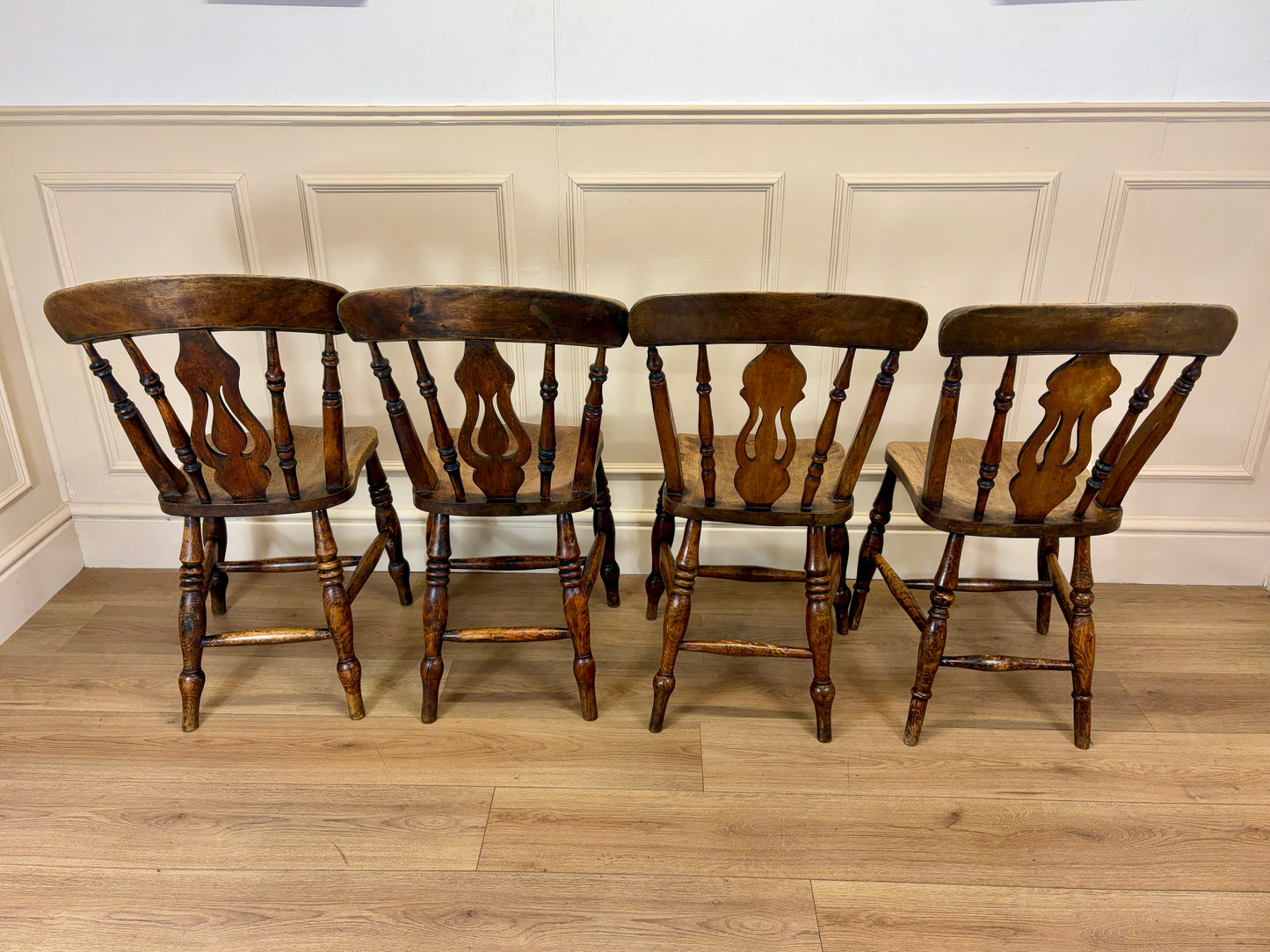 Antique farmhouse kitchen chair in fruitwood with rustic country style