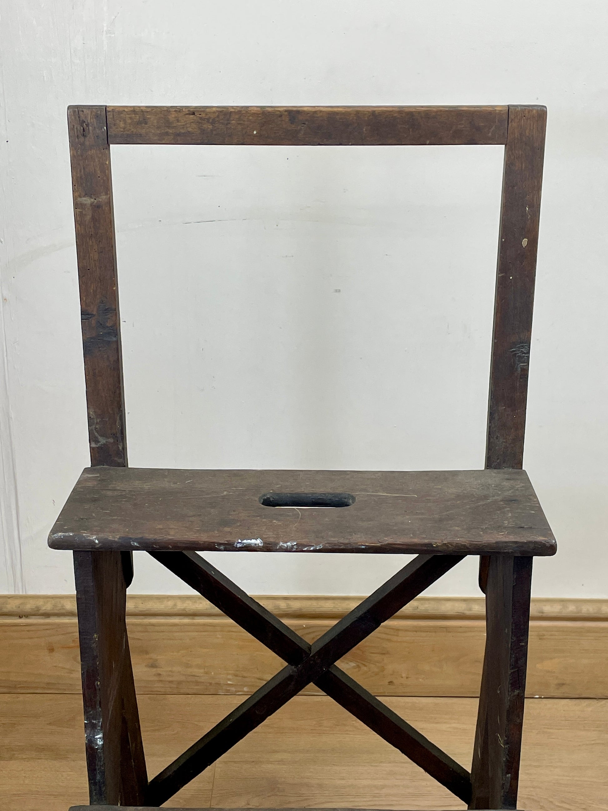 Vintage wooden chair with a plain white background