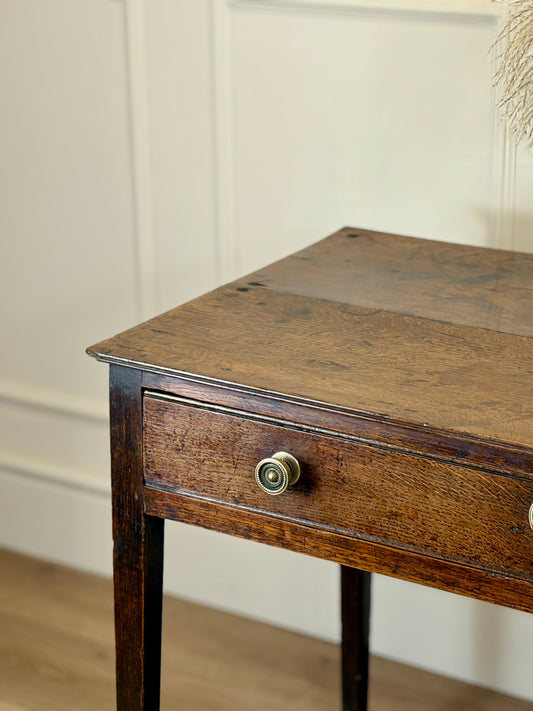 Antique Georgian Country Farmhouse Oak Side Table