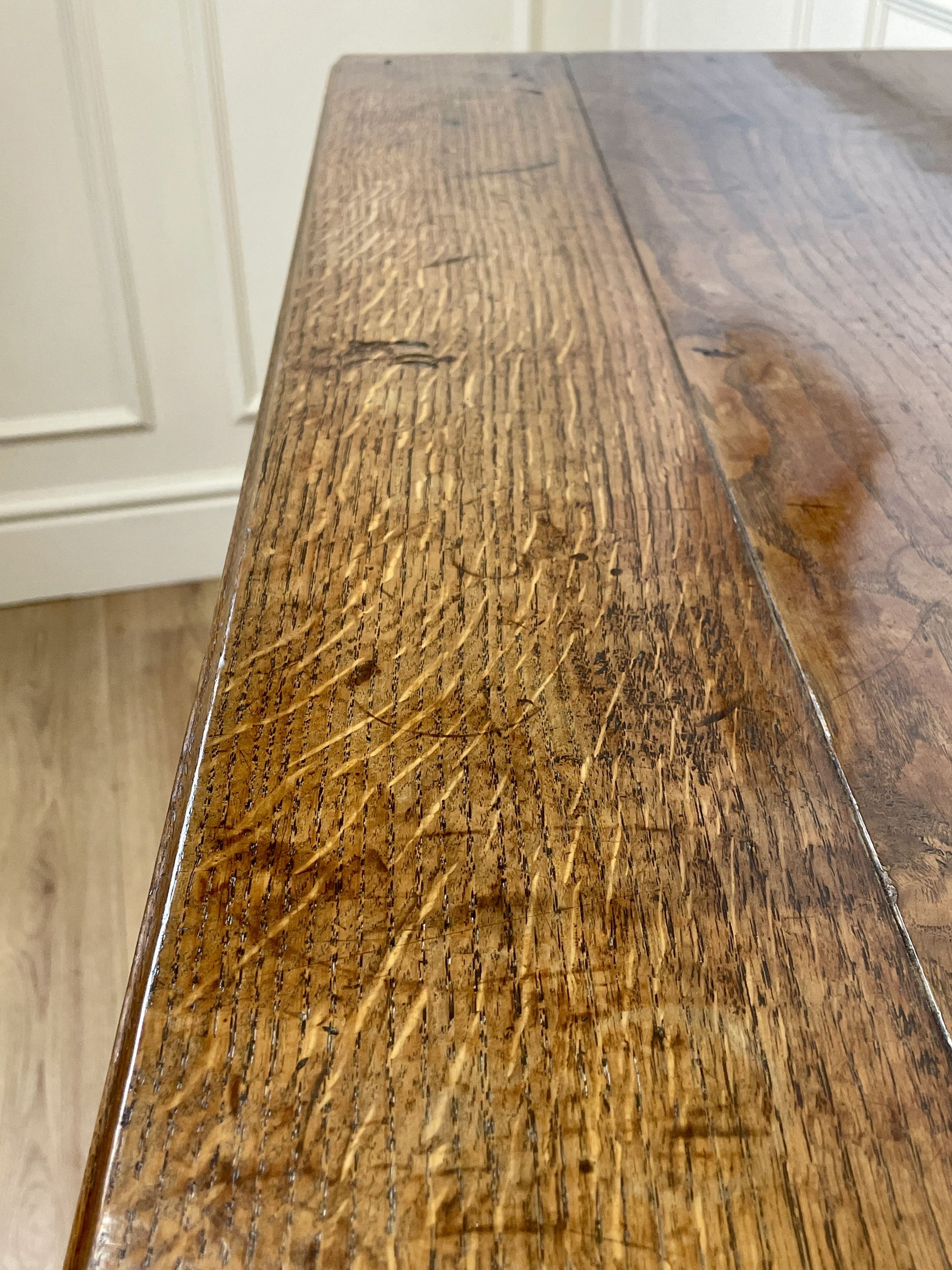 Antique Georgian oak chest of drawers with original brass handles