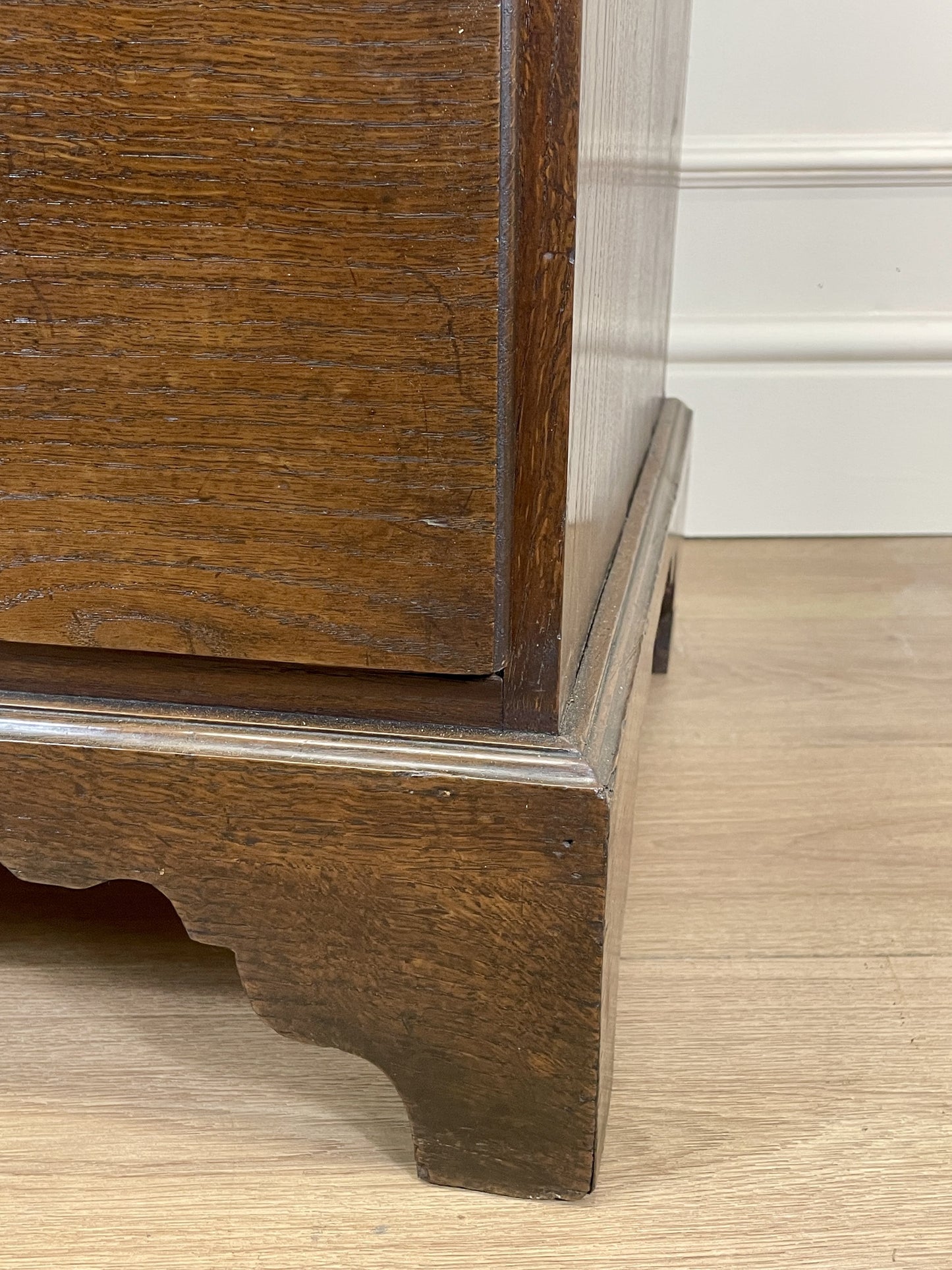 Antique Georgian oak chest of drawers with original brass handles