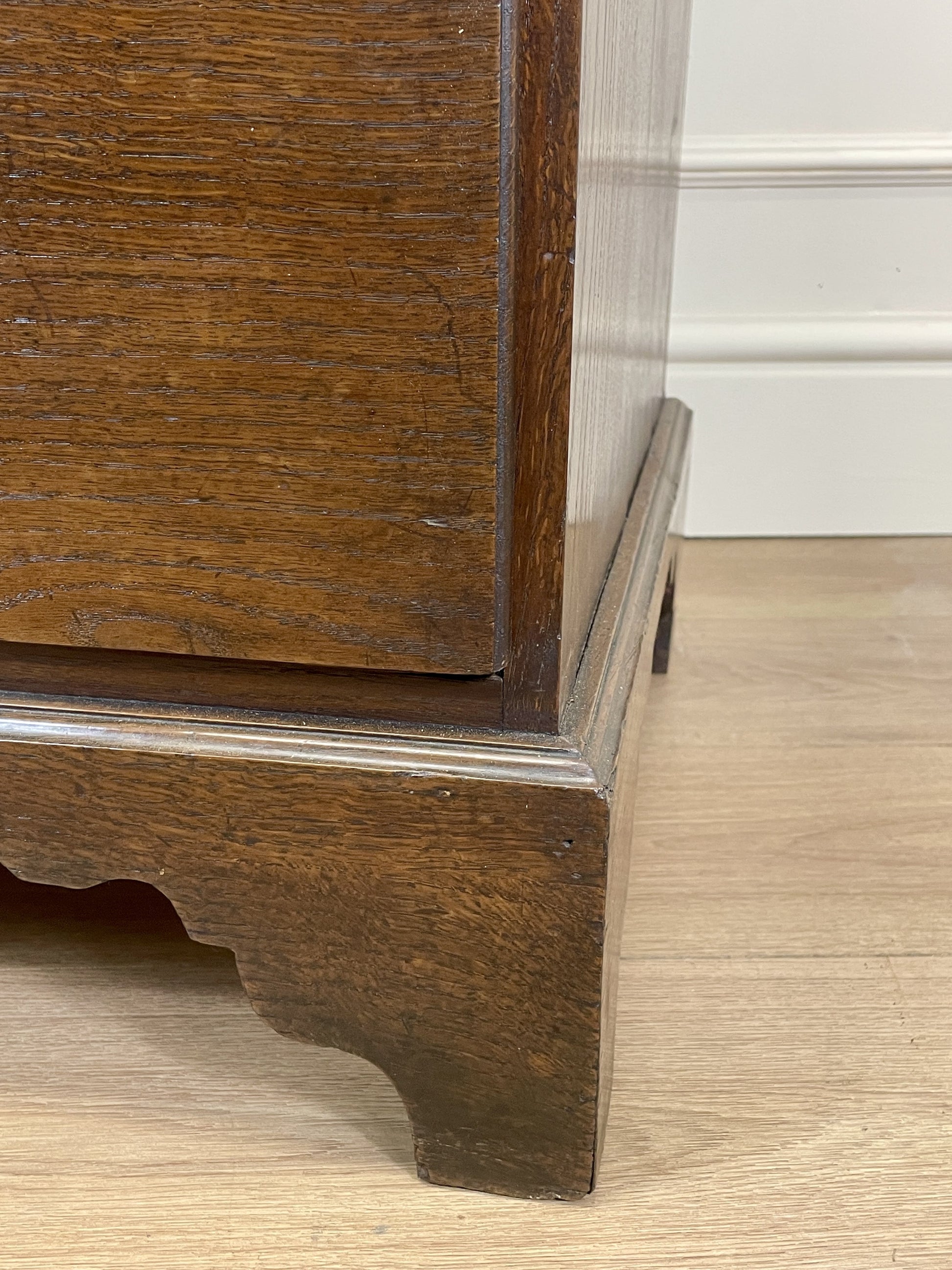 Antique Georgian oak chest of drawers with original brass handles