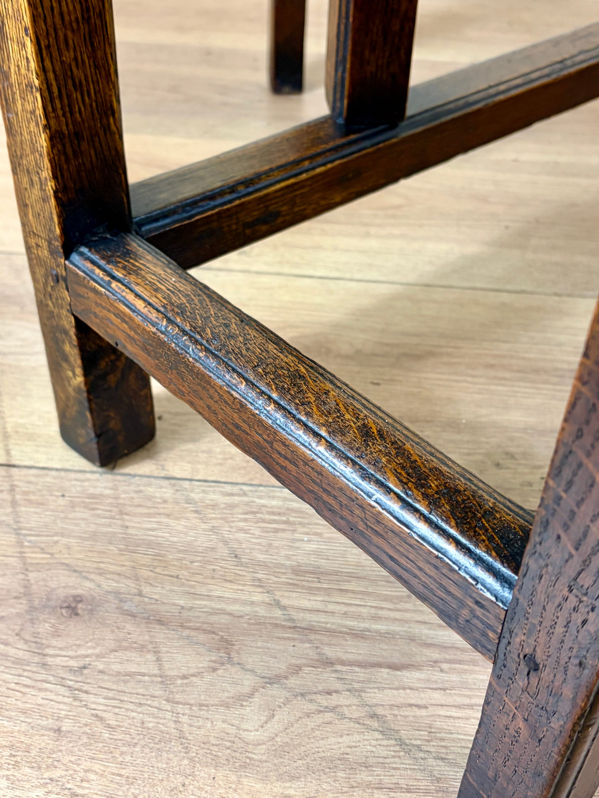 Antique Georgian oak gateleg kitchen table with country house character