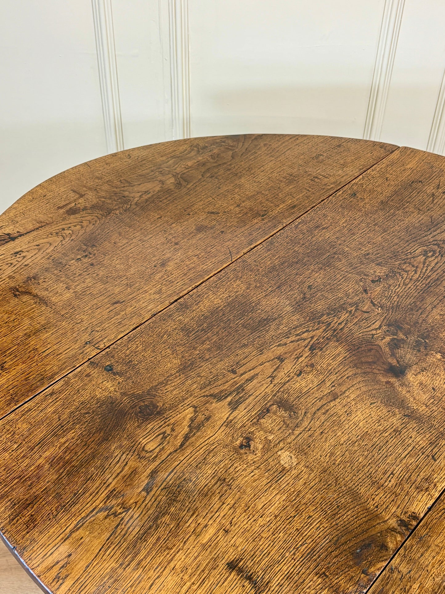 Antique Georgian oak gateleg kitchen table with country house character