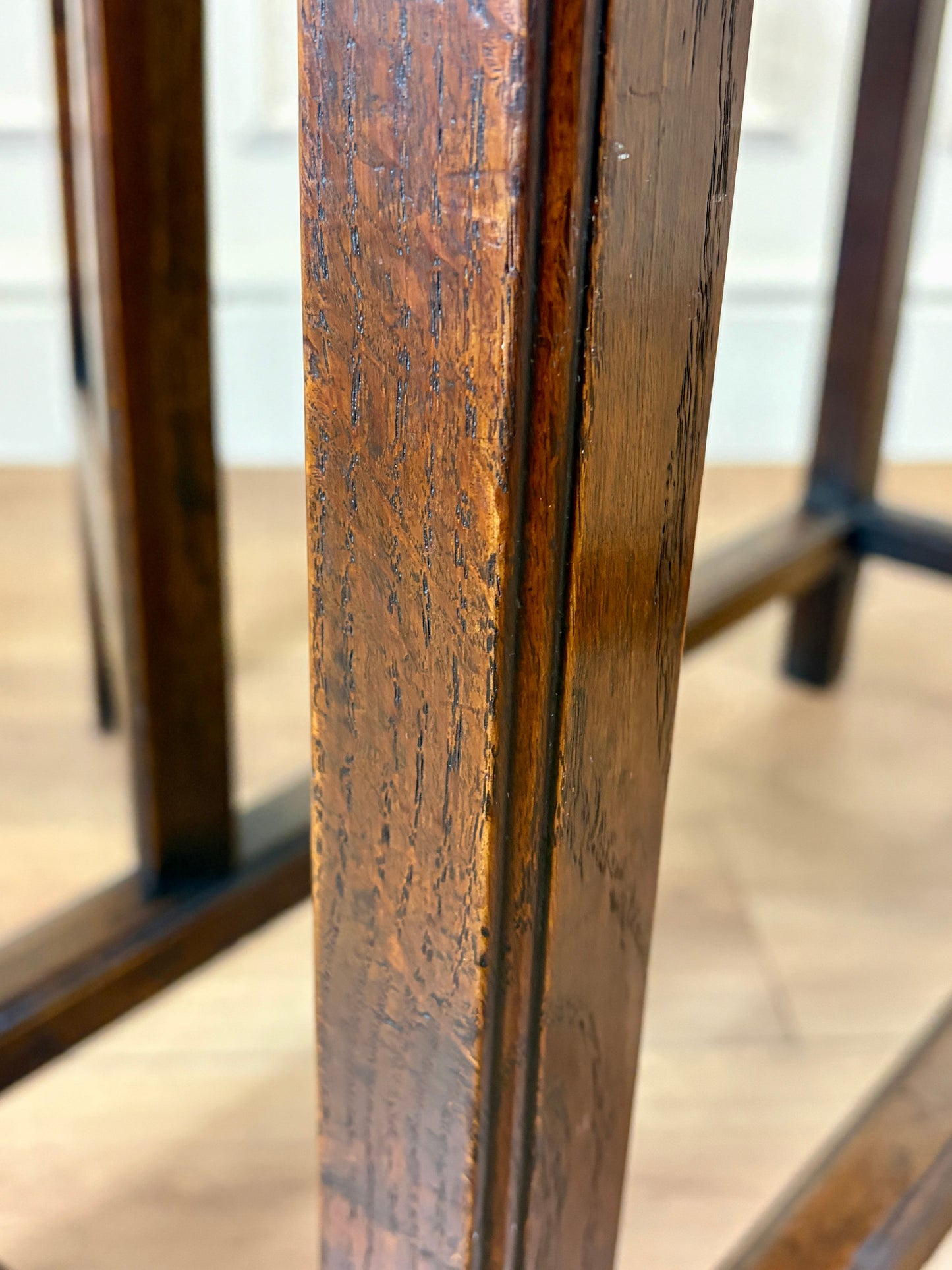 Antique Georgian oak gateleg kitchen table with country house character