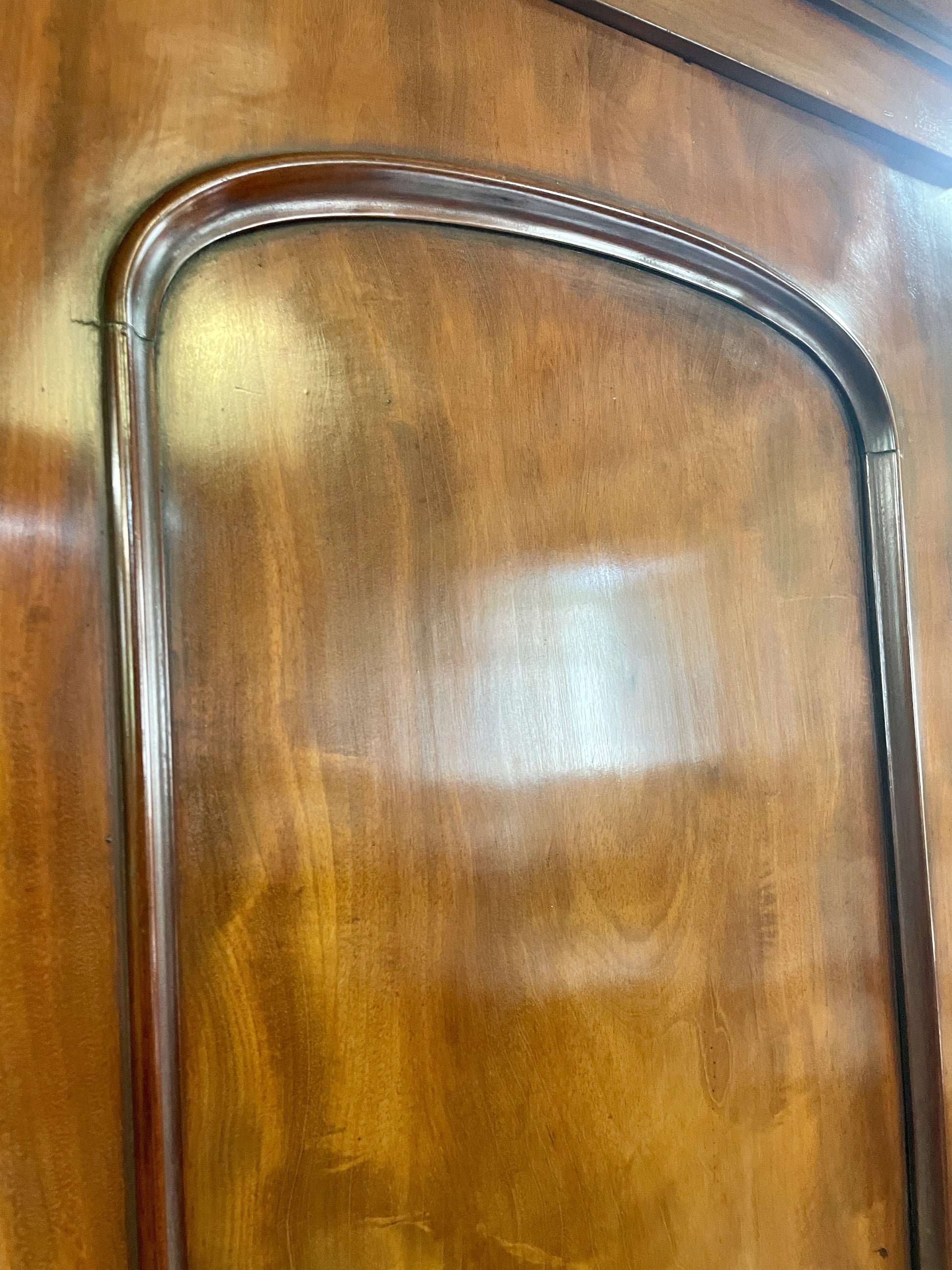 Wooden door with metal handle